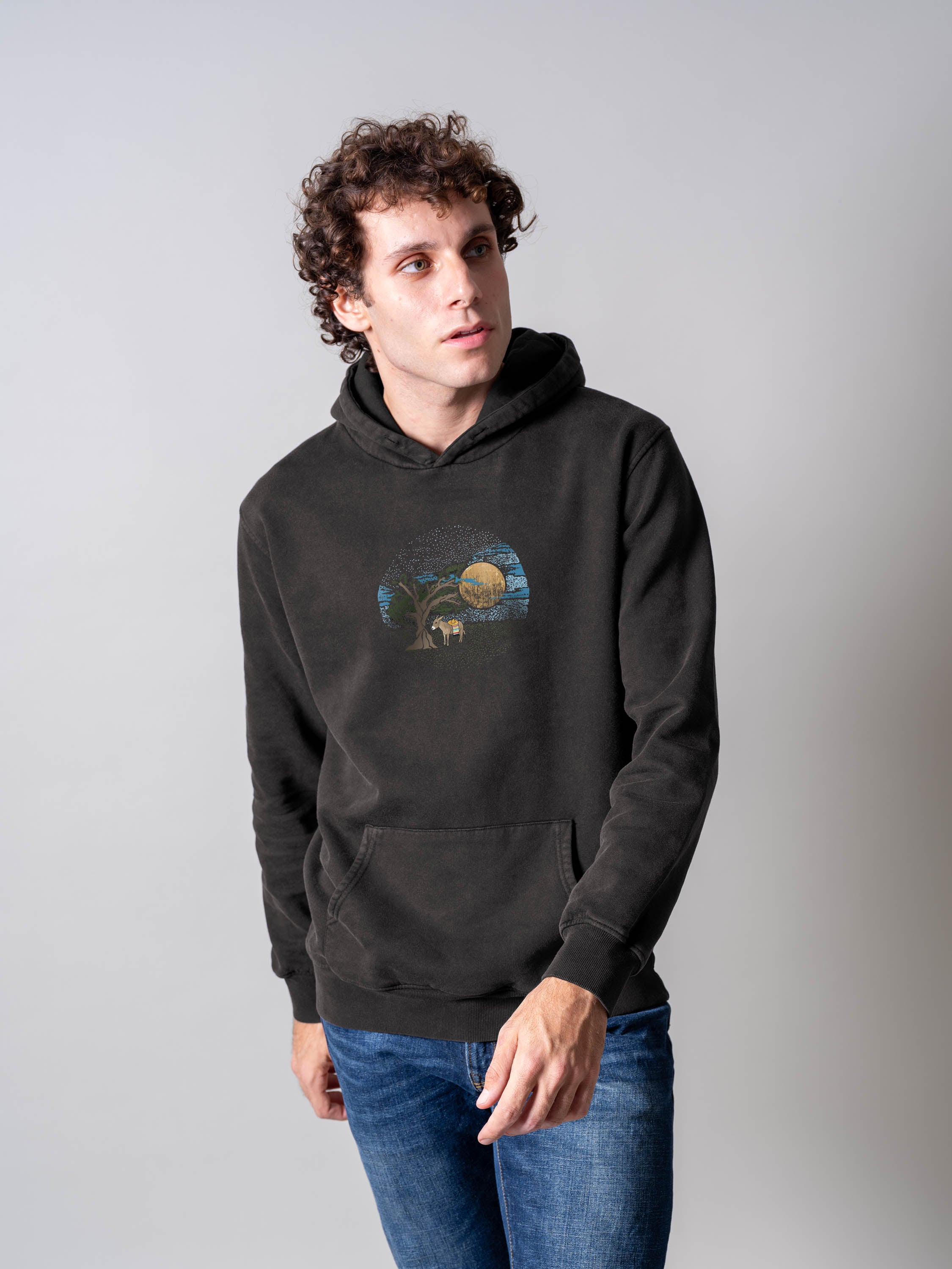 Moonlit Olive Grove  - Stonewashed Hoodie