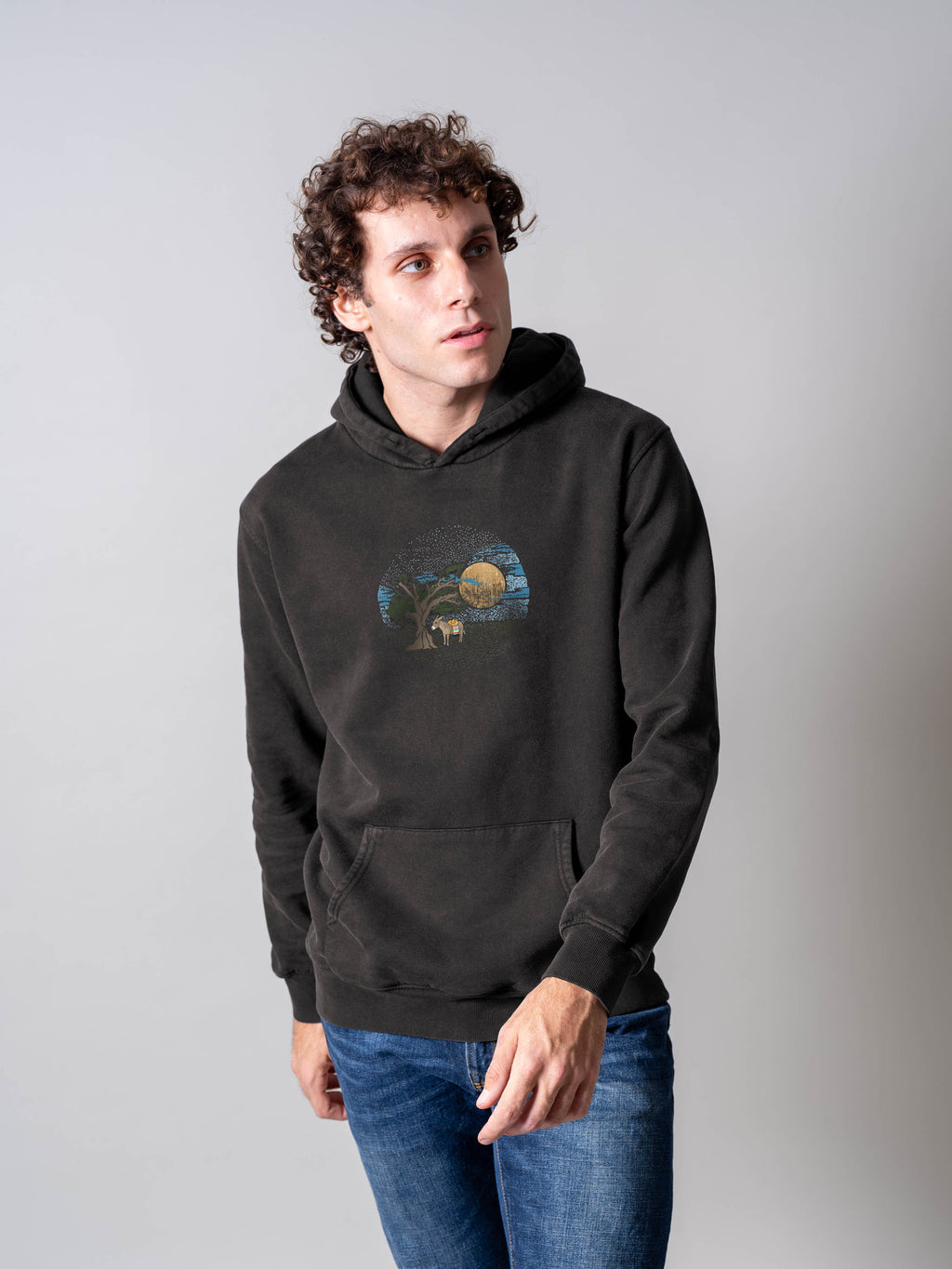 Moonlit Olive Grove  - Stonewashed Hoodie