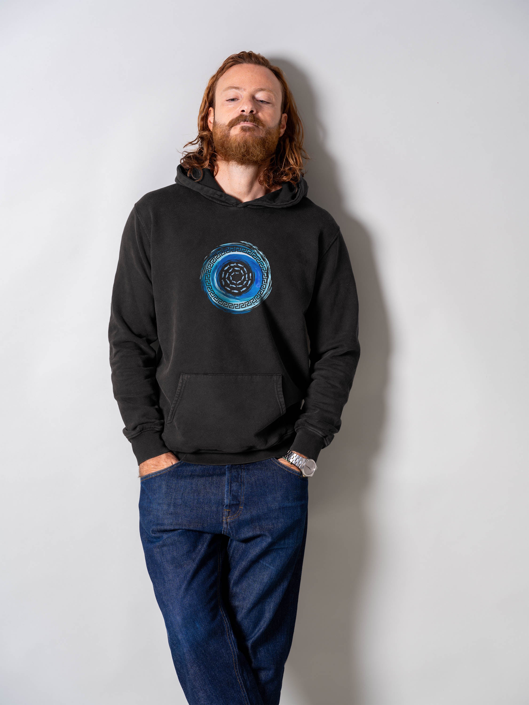 Aegean Spiral  - Stonewashed Hoodie