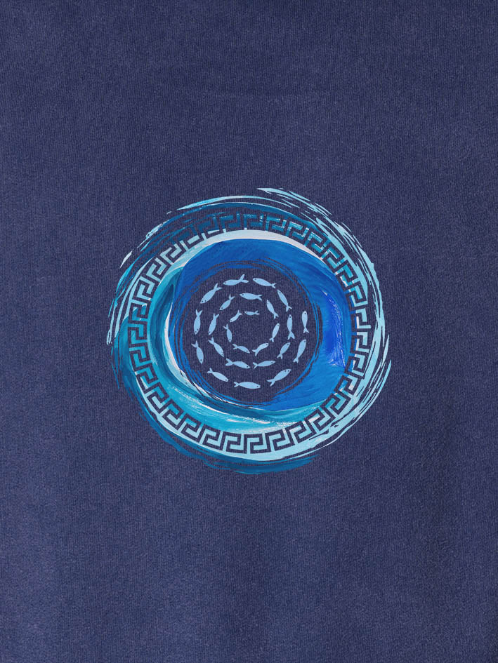 Aegean Spiral  - Stonewashed Hoodie