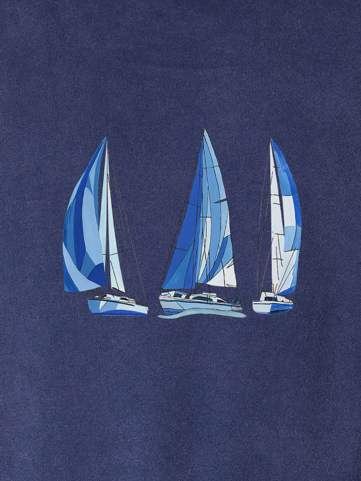 Greek sailing boats - Stonewashed Hoodie