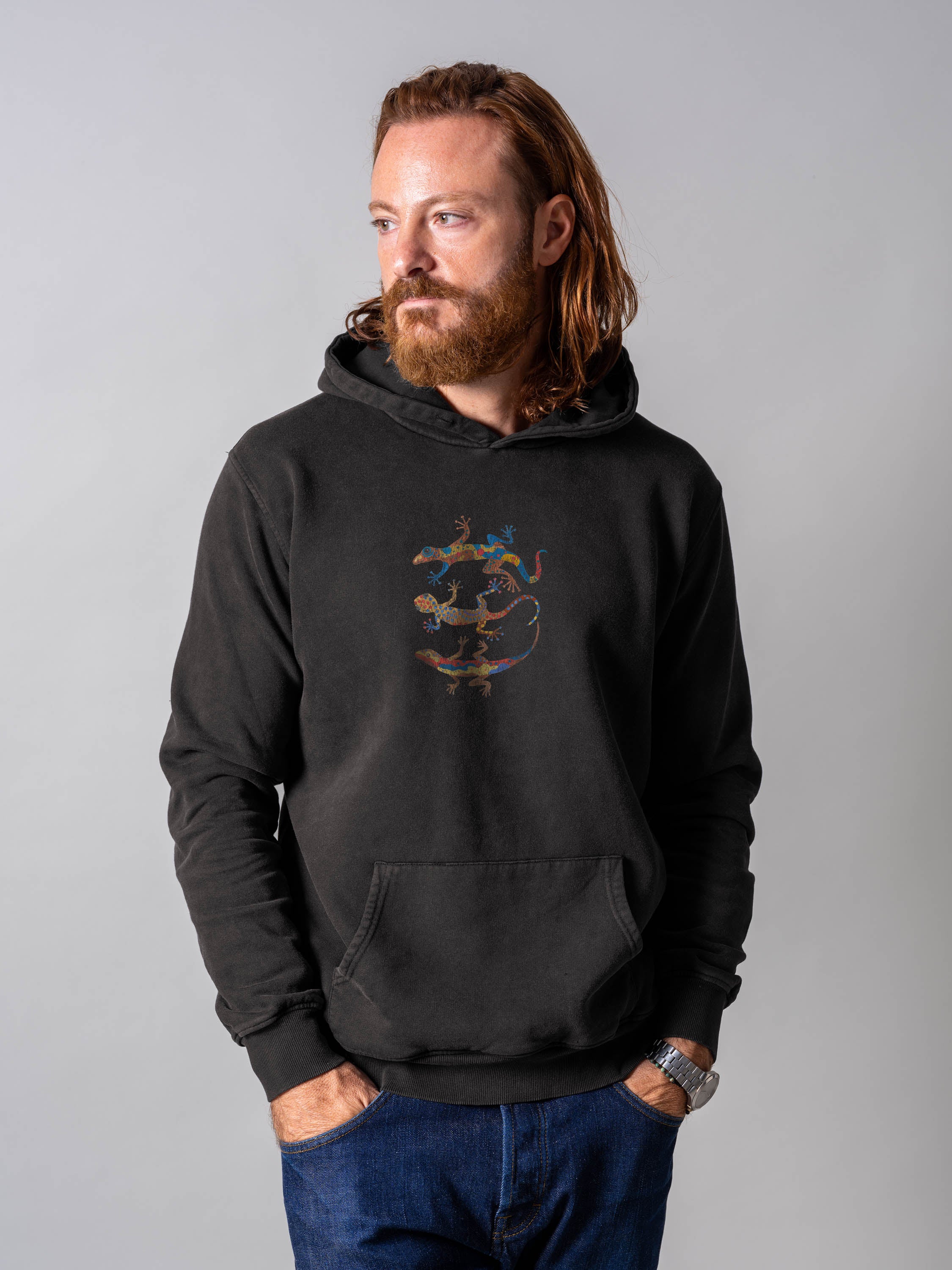 Aegean lizards - Stonewashed Hoodie