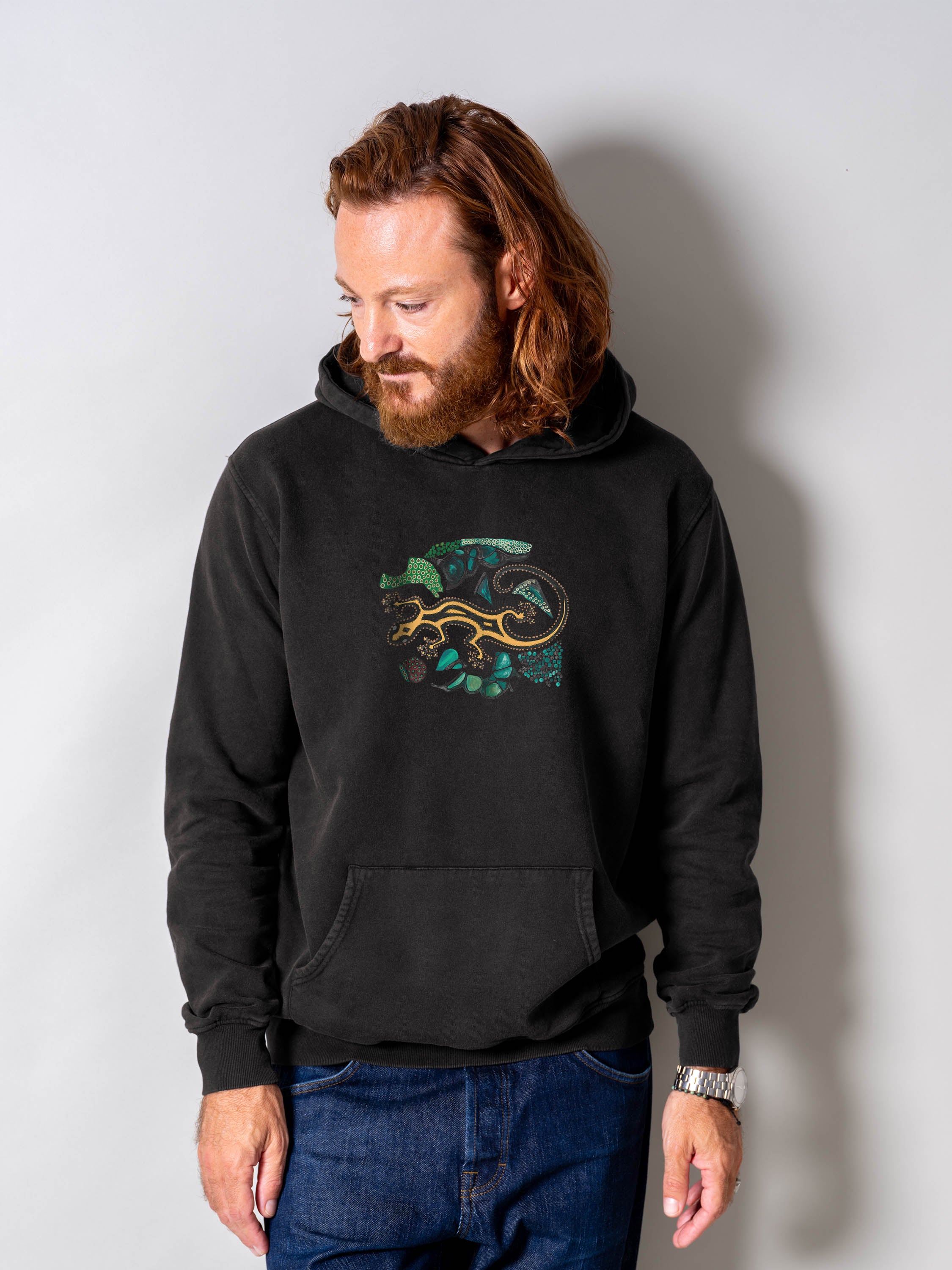 Mosaic Gecko - Stonewashed Hoodie