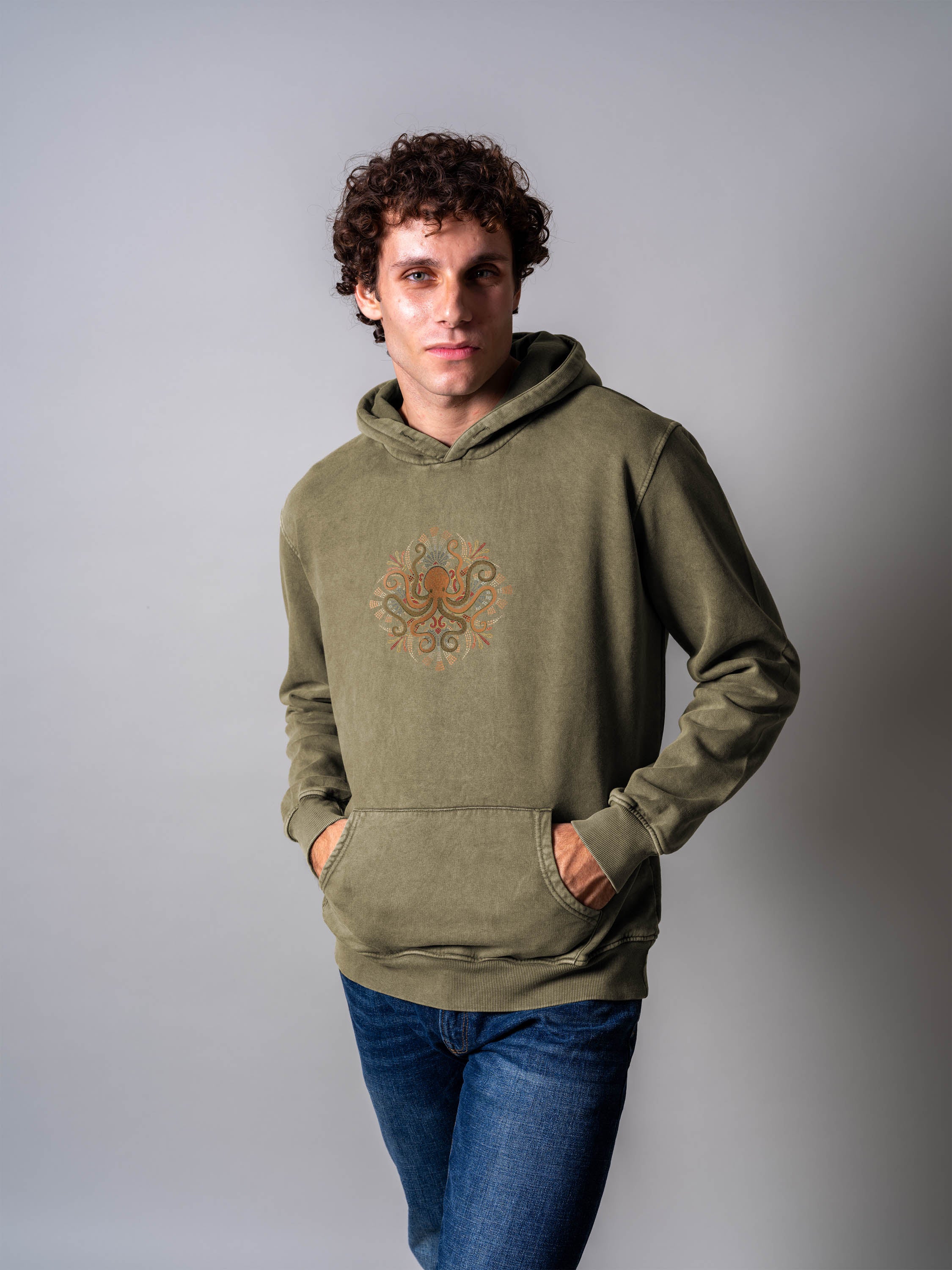 Minoan Octopus - Stonewashed Hoodie