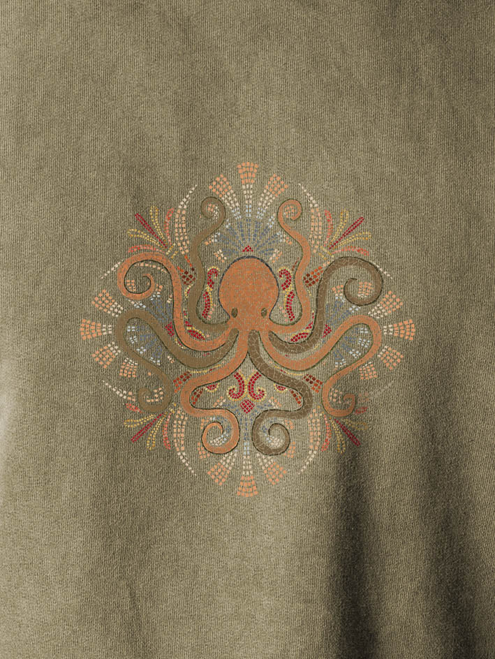 Minoan Octopus - Stonewashed Hoodie