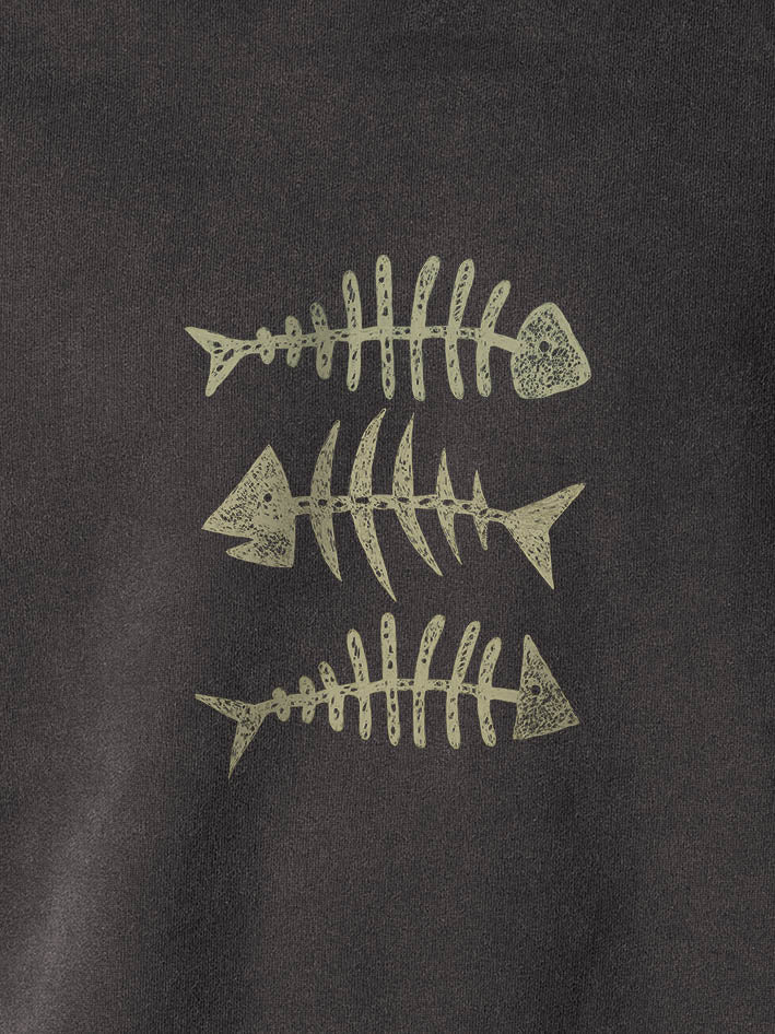 Fish Bones Trio - Stonewashed Hoodie