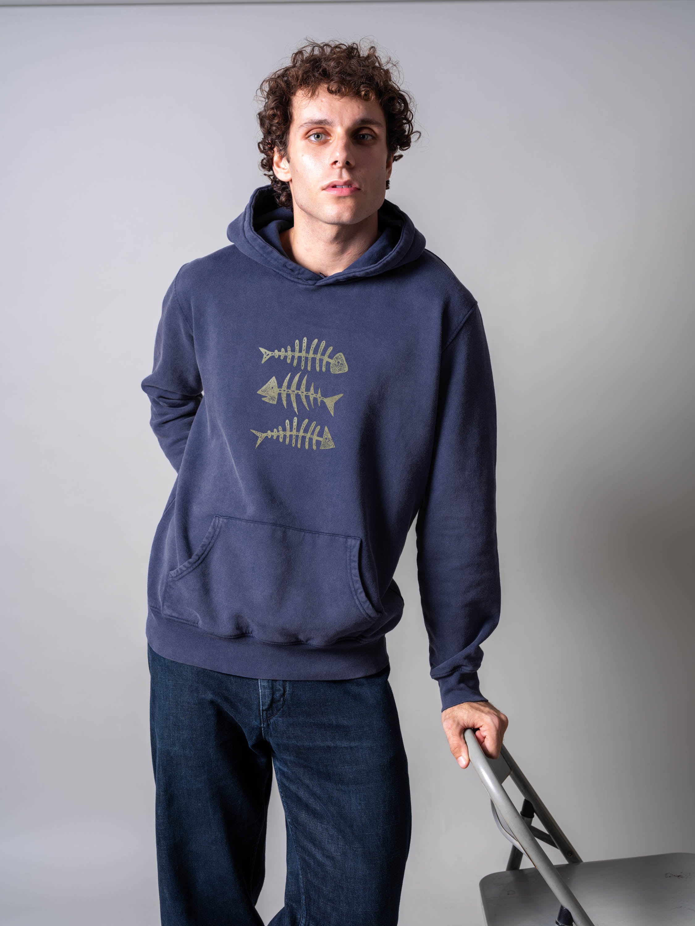 Fish Bones Trio - Stonewashed Hoodie