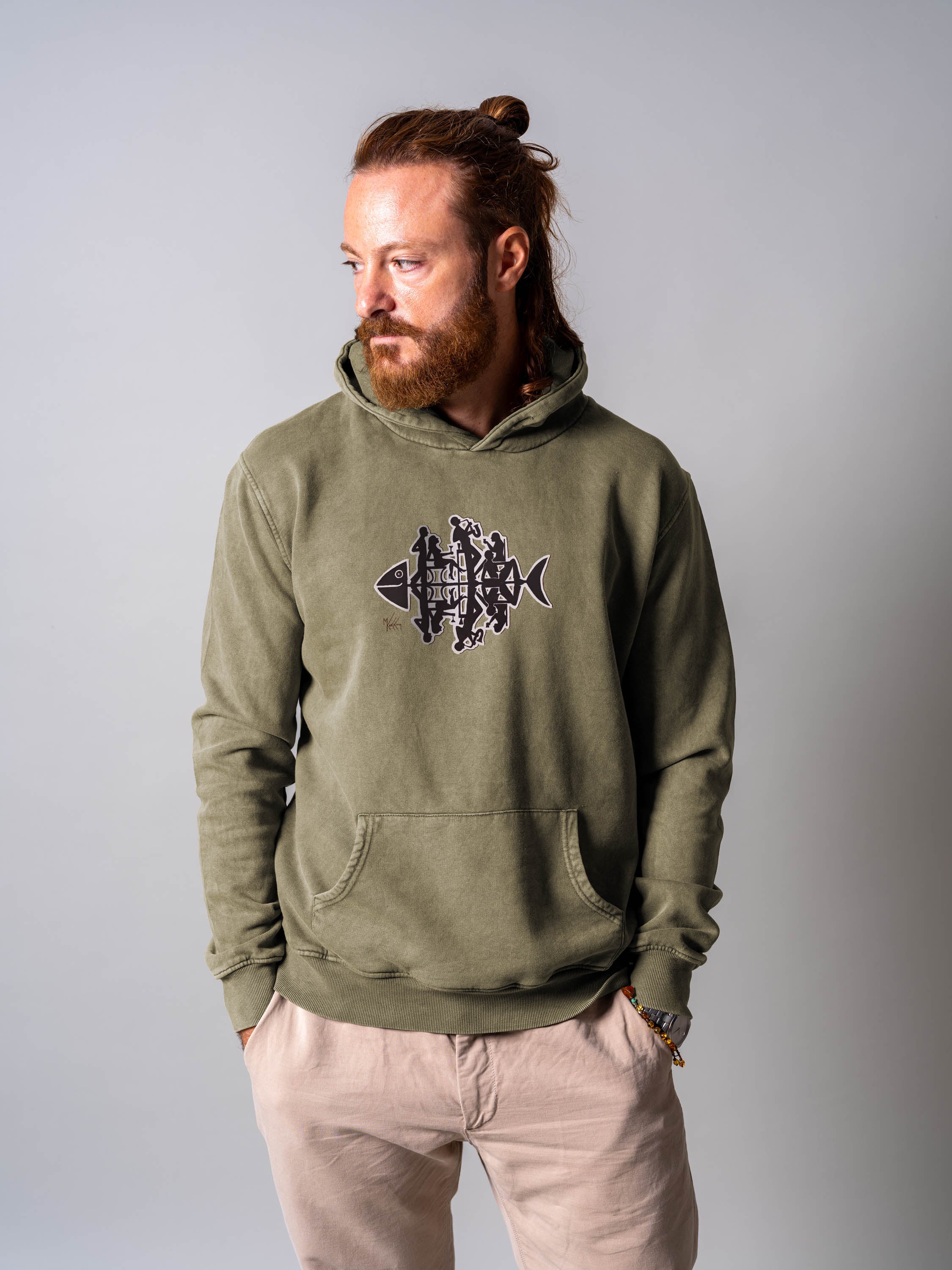 One fish …partying - Stonewashed Hoodie