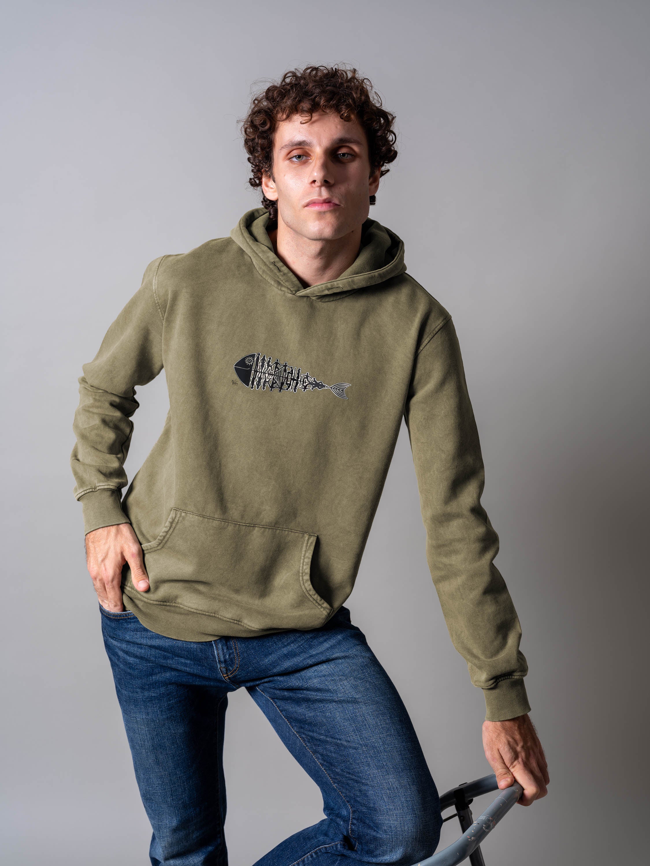 Fishbone - Stonewashed Hoodie