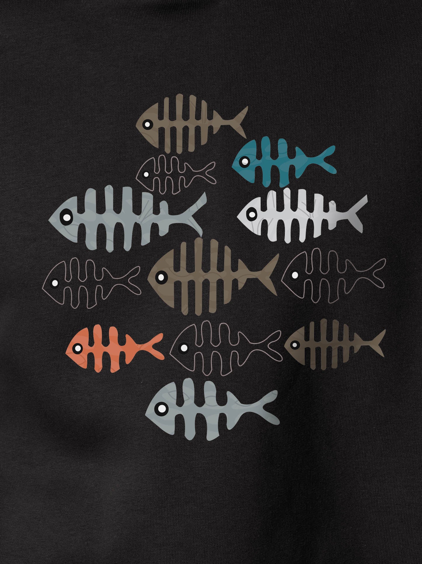 Πολύχρωμο Ψαροκόκκαλο - Φούτερ με κουκούλα