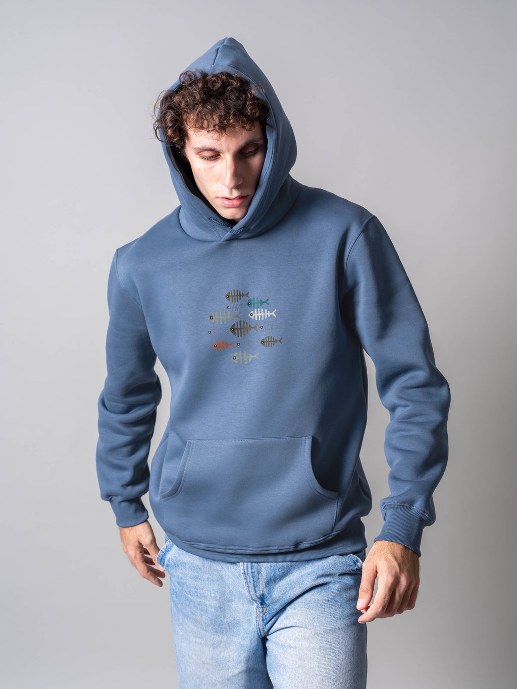 Πολύχρωμο Ψαροκόκκαλο - Φούτερ με κουκούλα