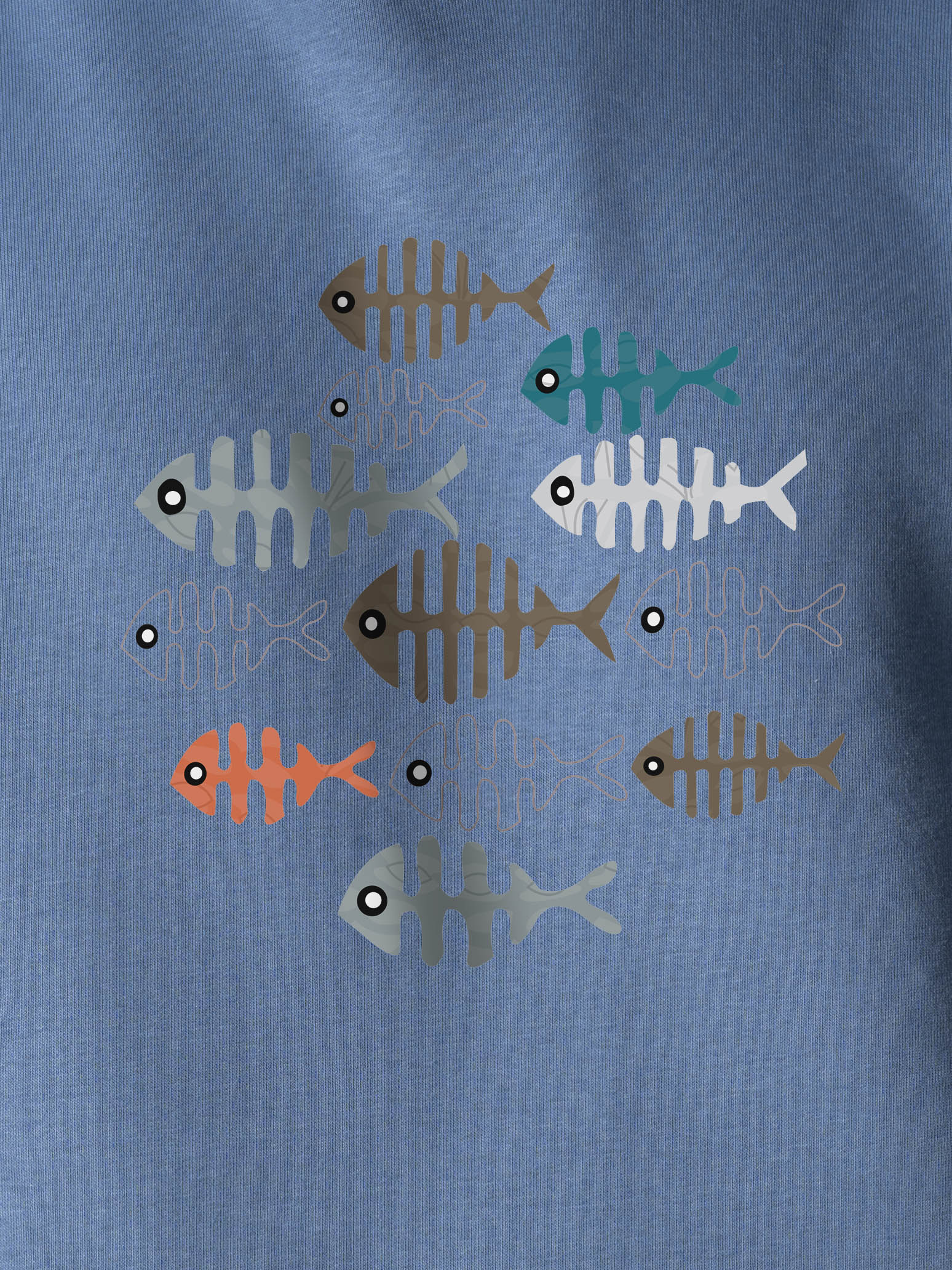 Πολύχρωμο Ψαροκόκκαλο - Φούτερ με κουκούλα