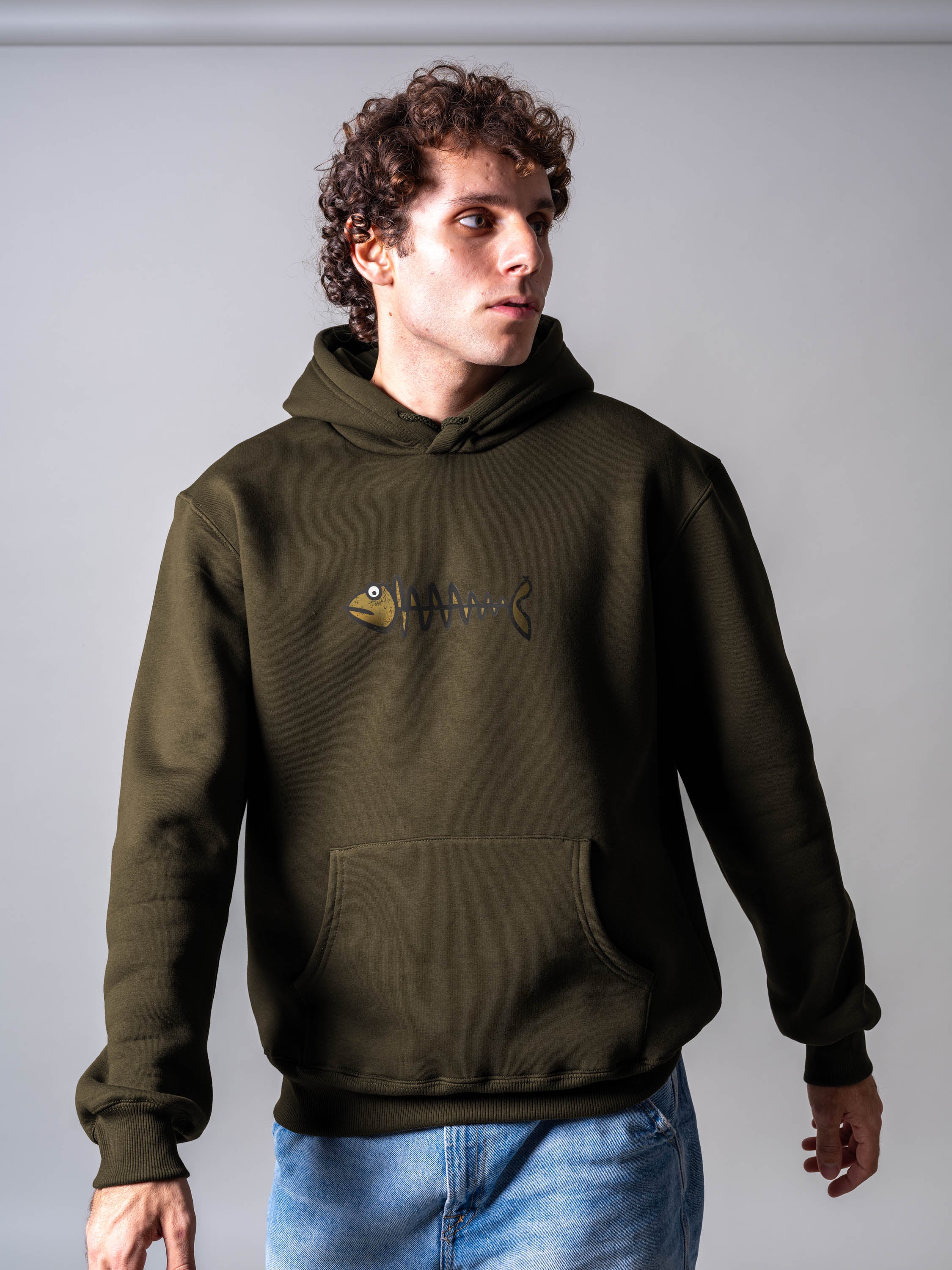 Μοναχικό ψαροκόκαλο - Φούτερ με κουκούλα