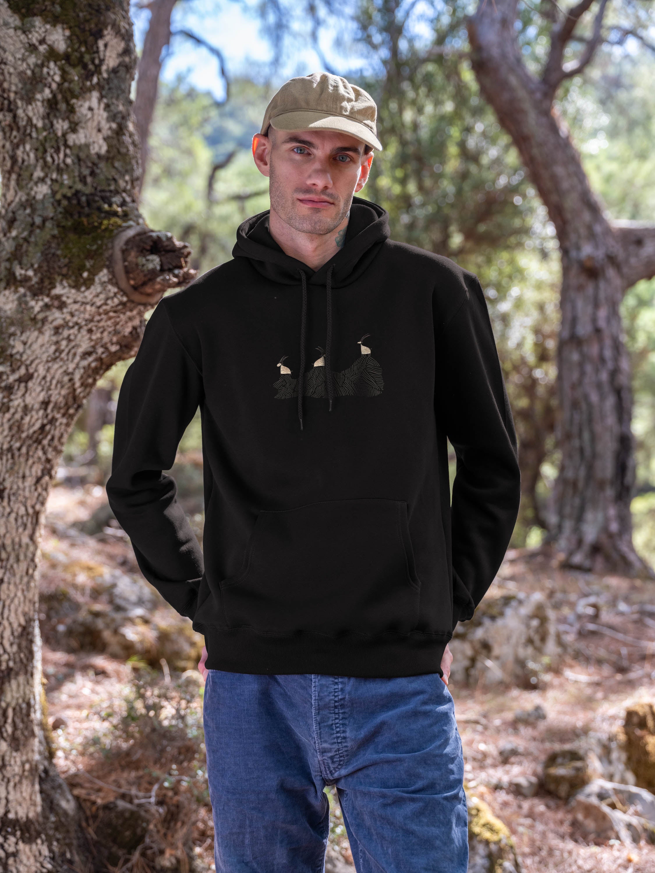 Cretan goats on a jagged ridge - Hoodies