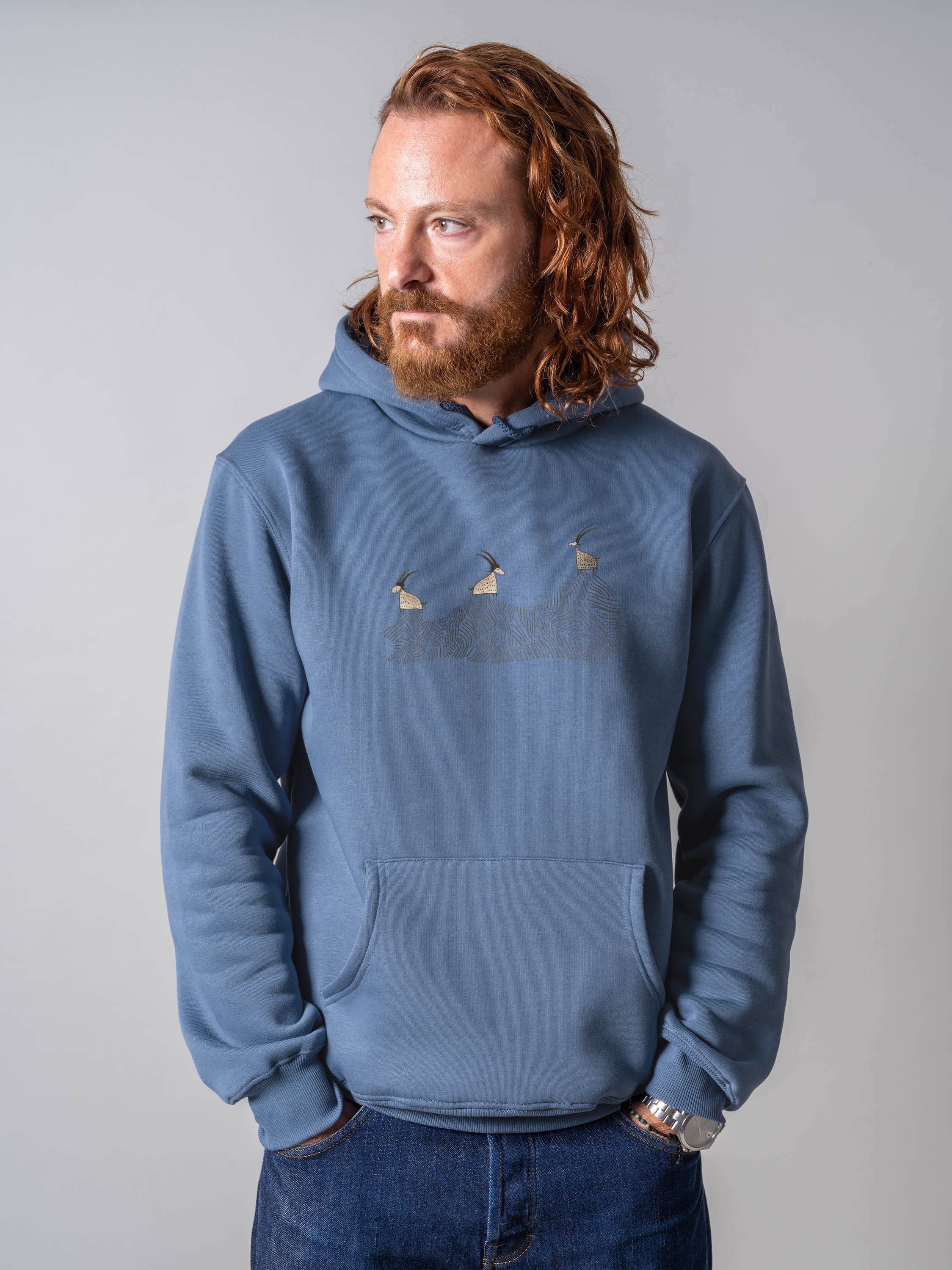 Cretan goats on a jagged ridge - Hoodies