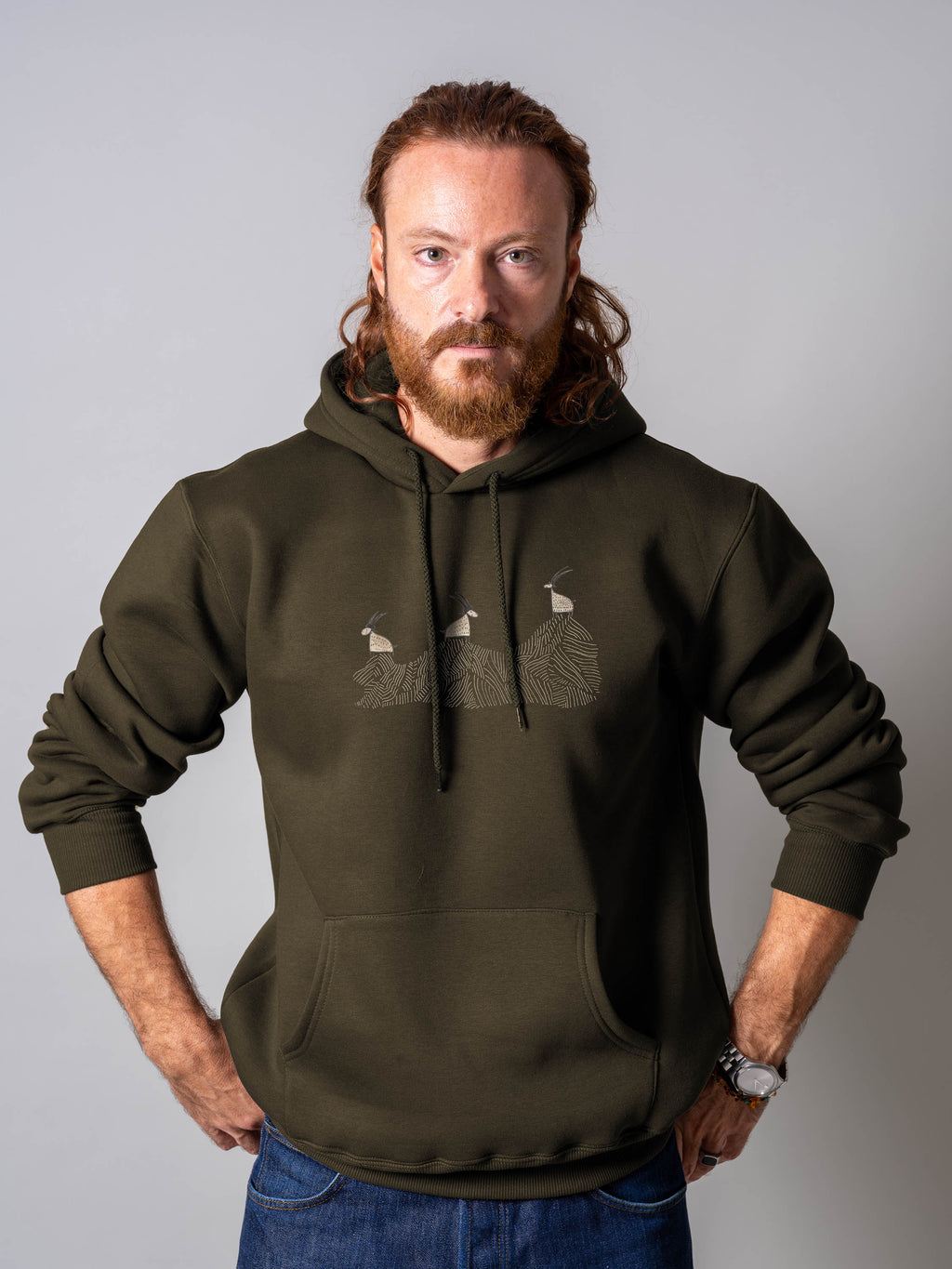 Cretan goats on a jagged ridge - Hoodies