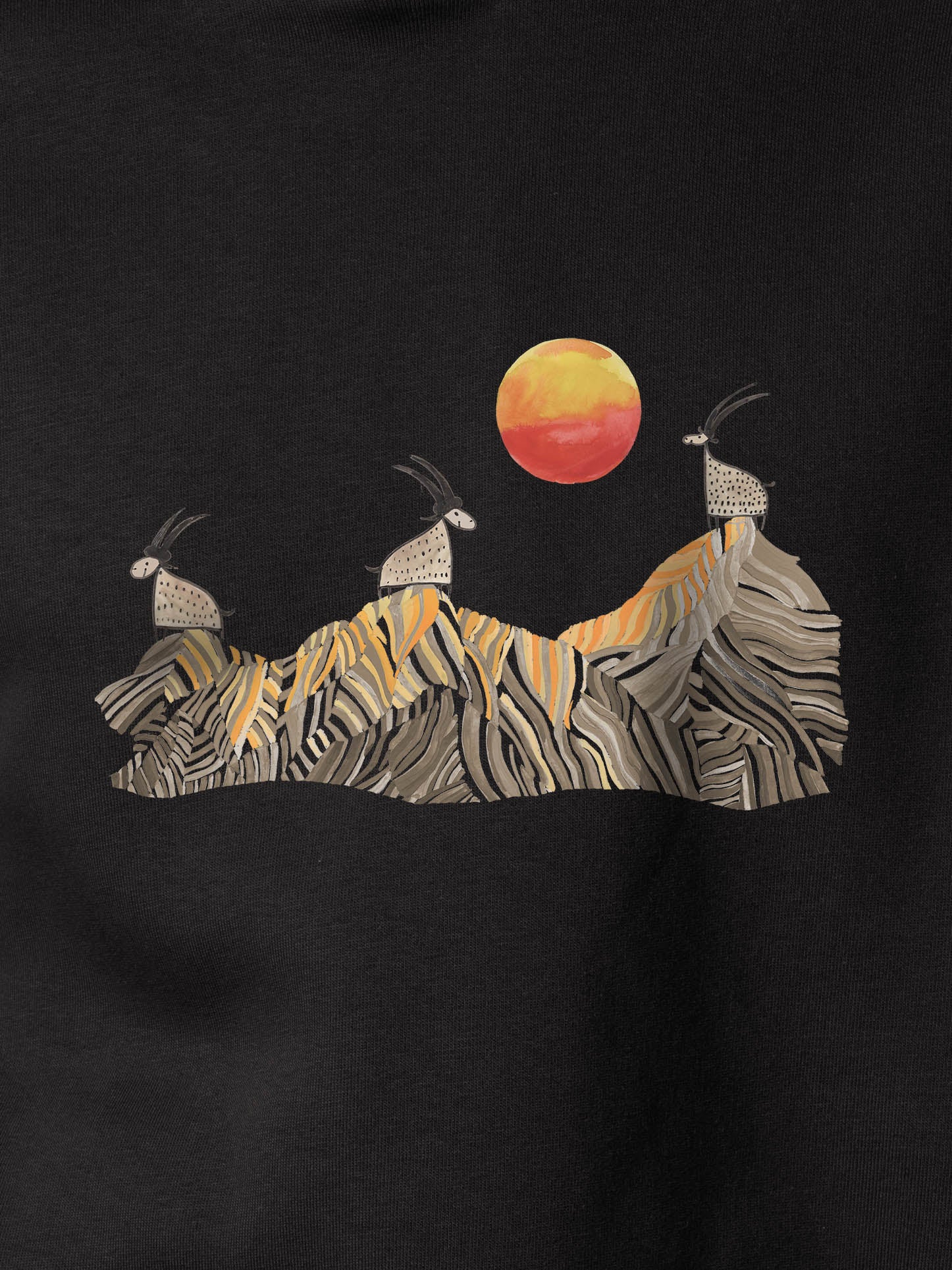 Cretan goats on a jagged ridge - Hoodies