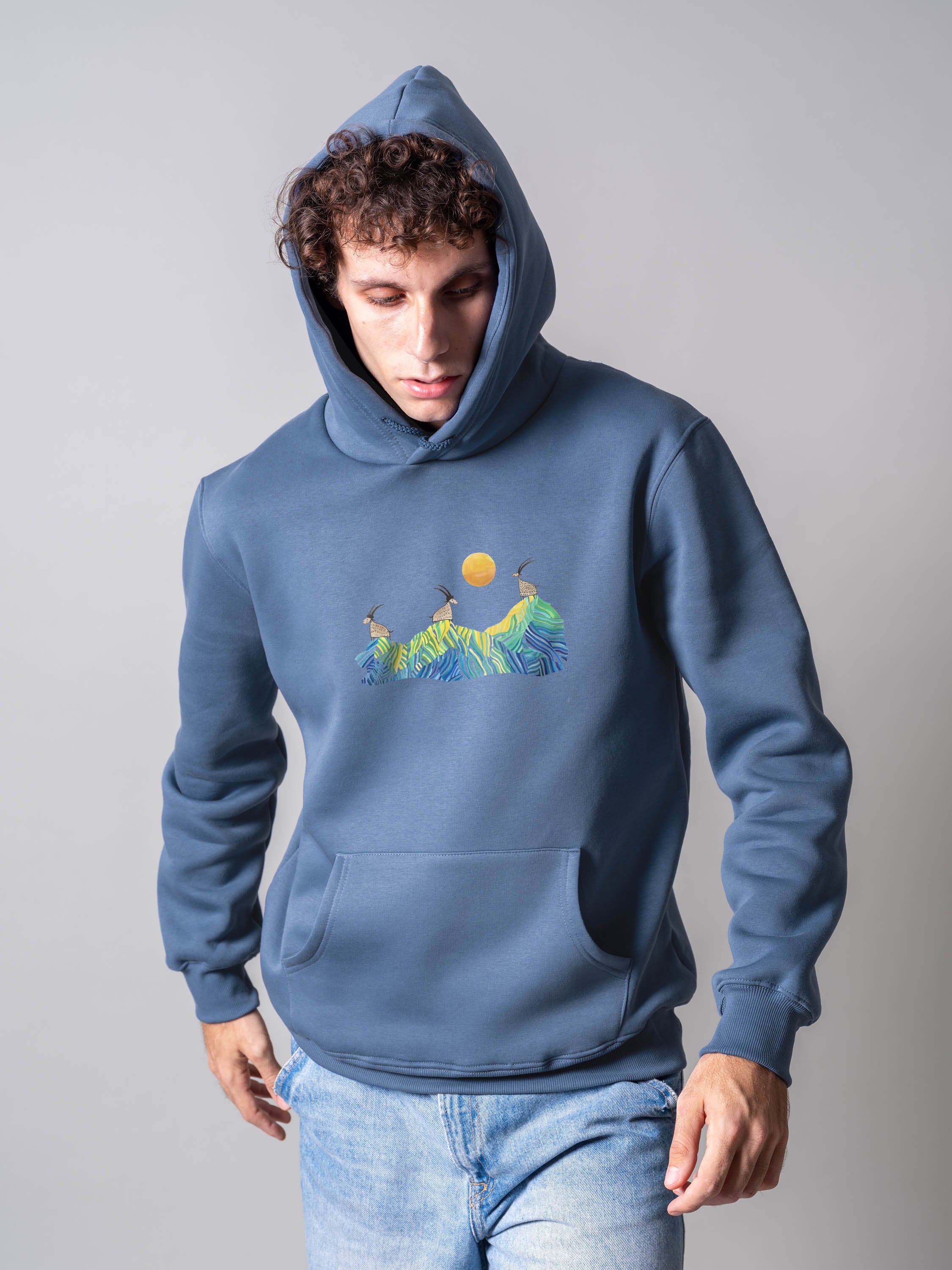 Cretan goats on a jagged ridge - Hoodies
