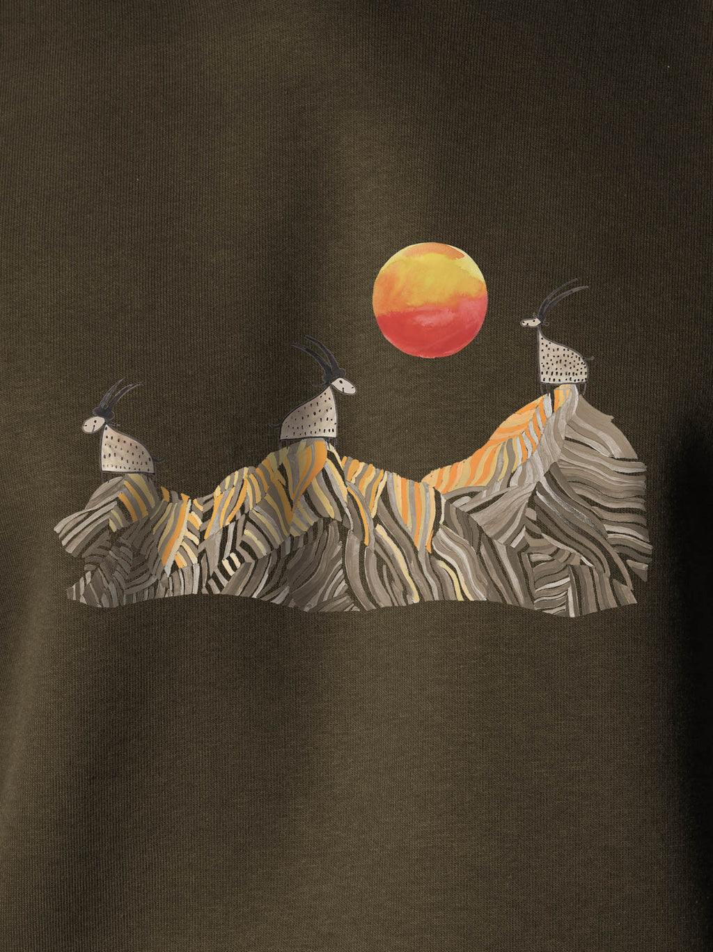 Cretan goats on a jagged ridge - Hoodies