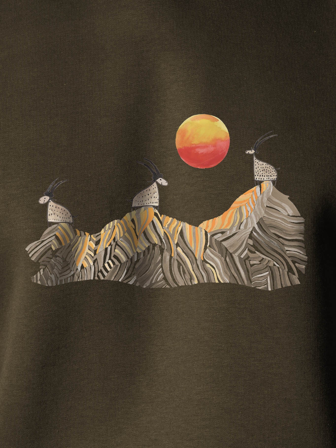 Cretan goats on a jagged ridge - Hoodies