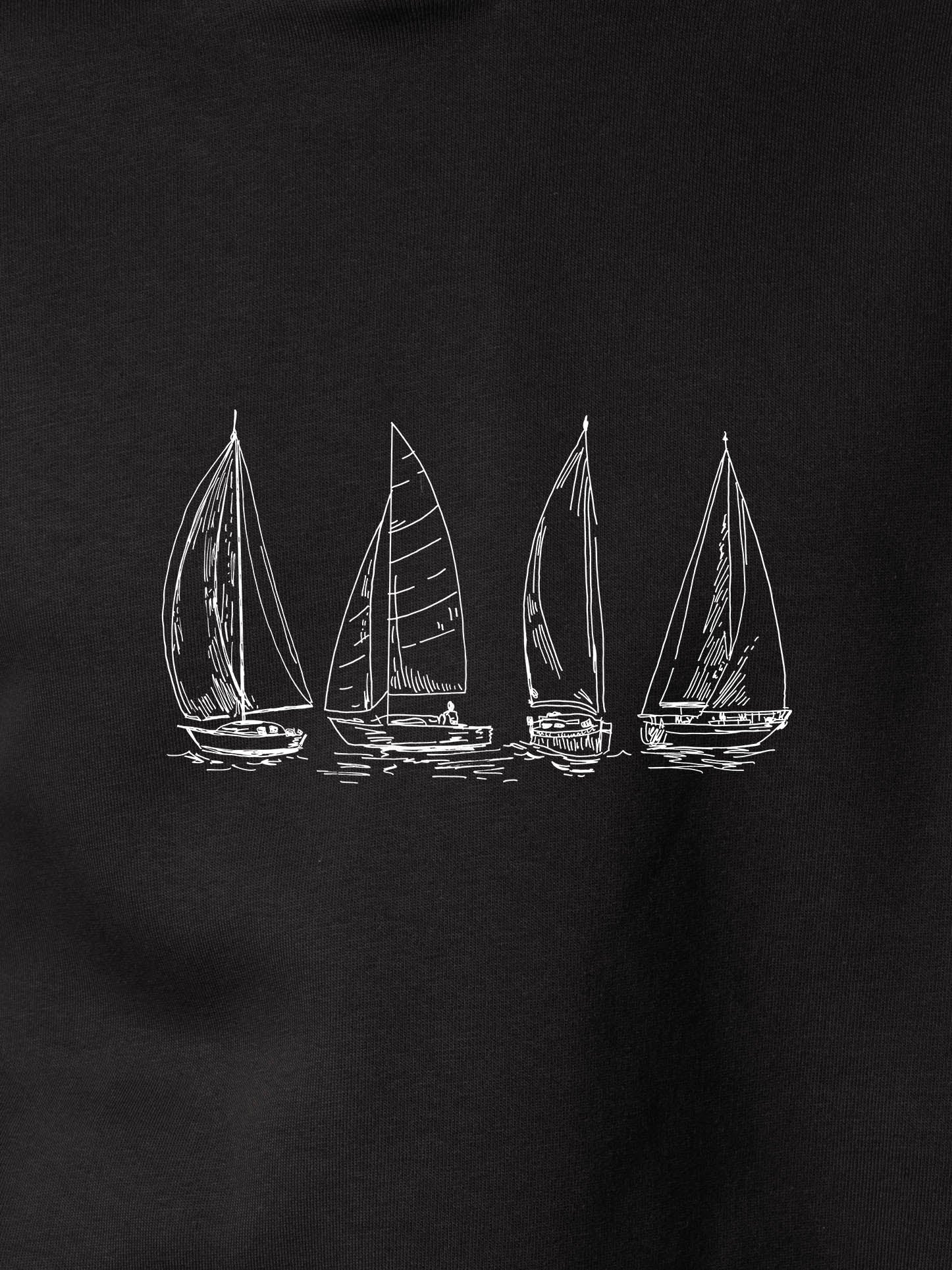 Outlines of sailing boats - Hoodies