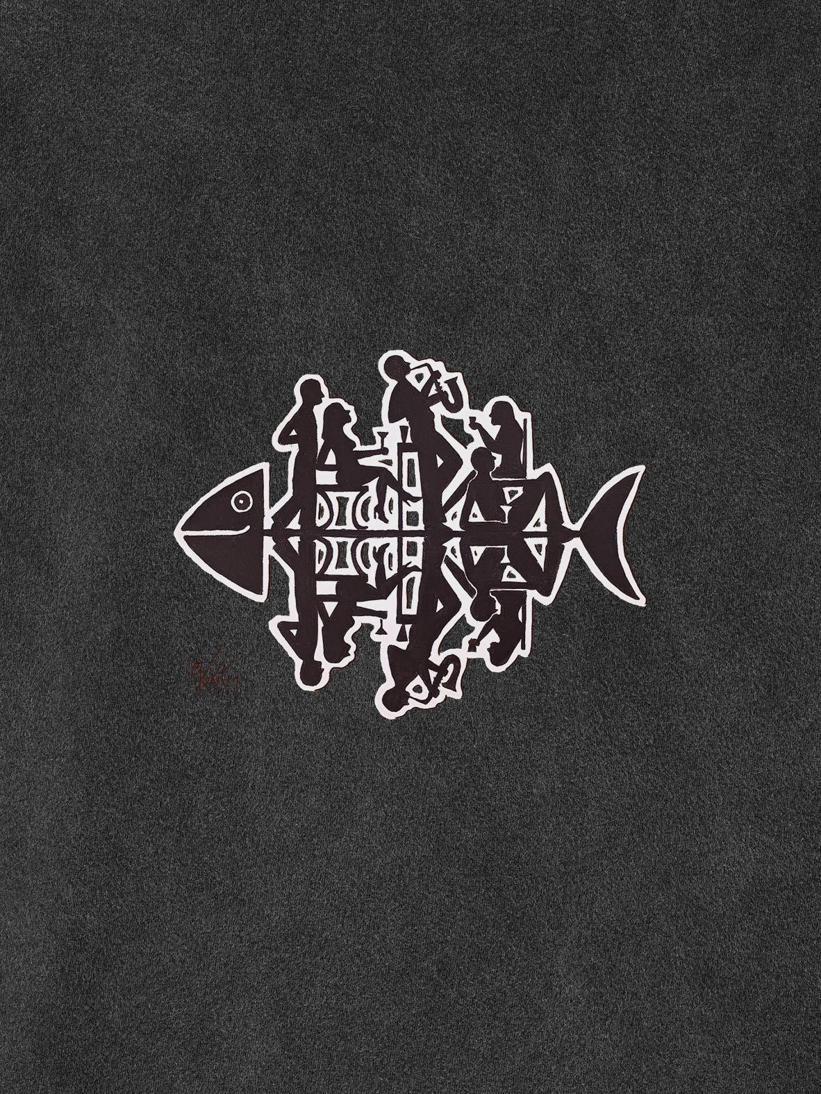 One fish …partying - Stonewashed Hoodie