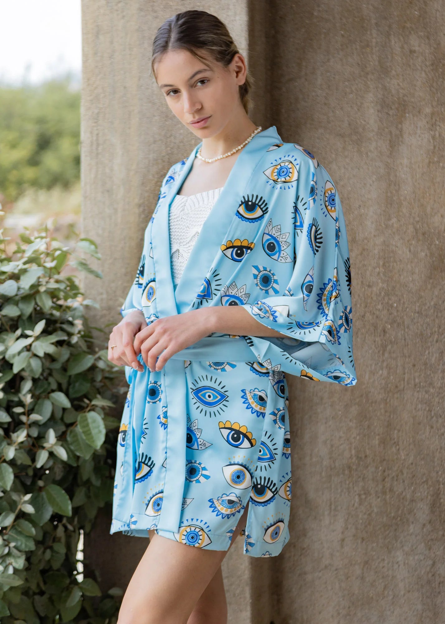Light Blue Lucky Eye - Kimono