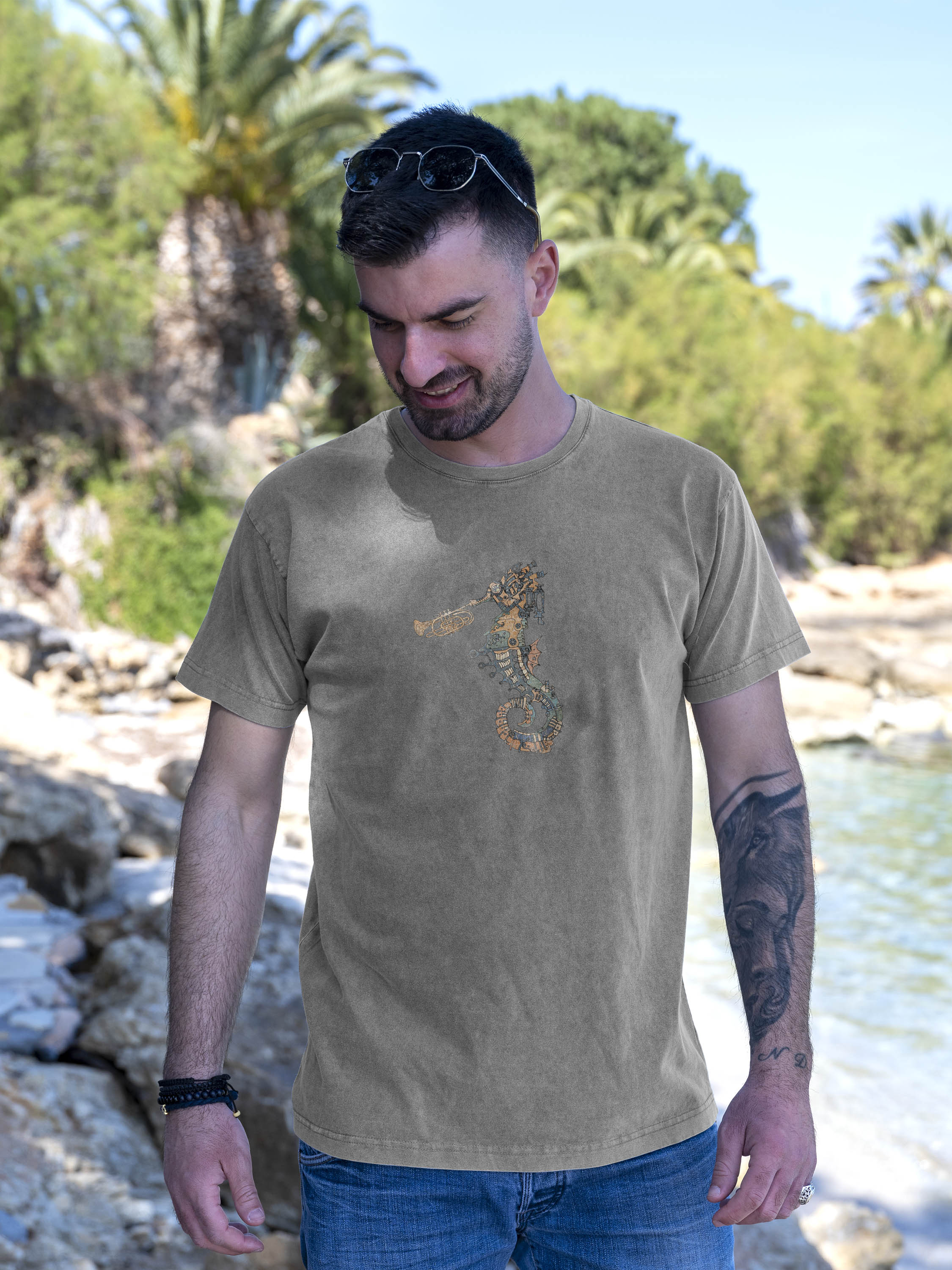 Ballad of the mechanical seahorse - Stonewashed T-Shirts
