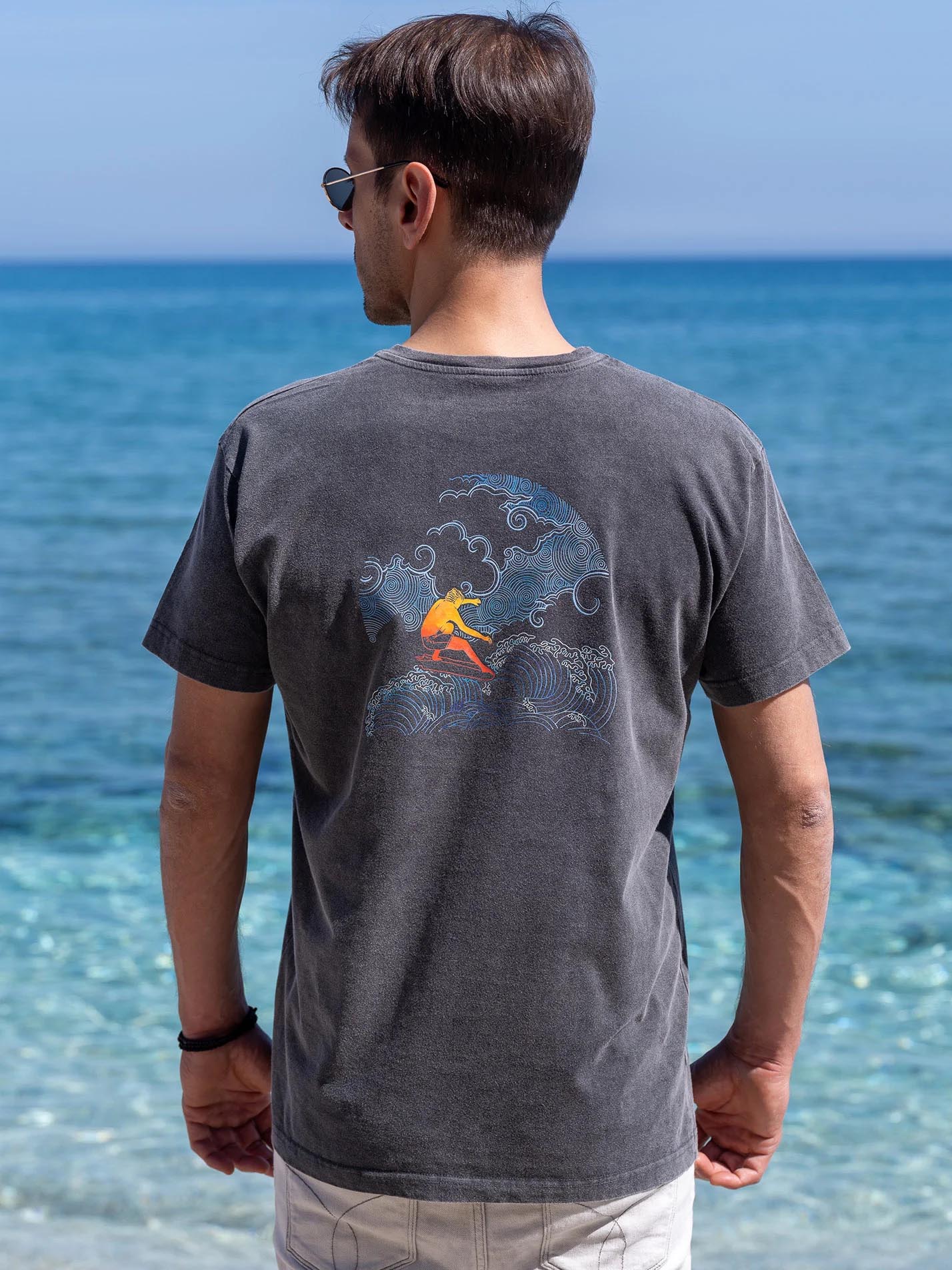 Rising Wave Surfer - Μπλούζες Πετροπλυμένες