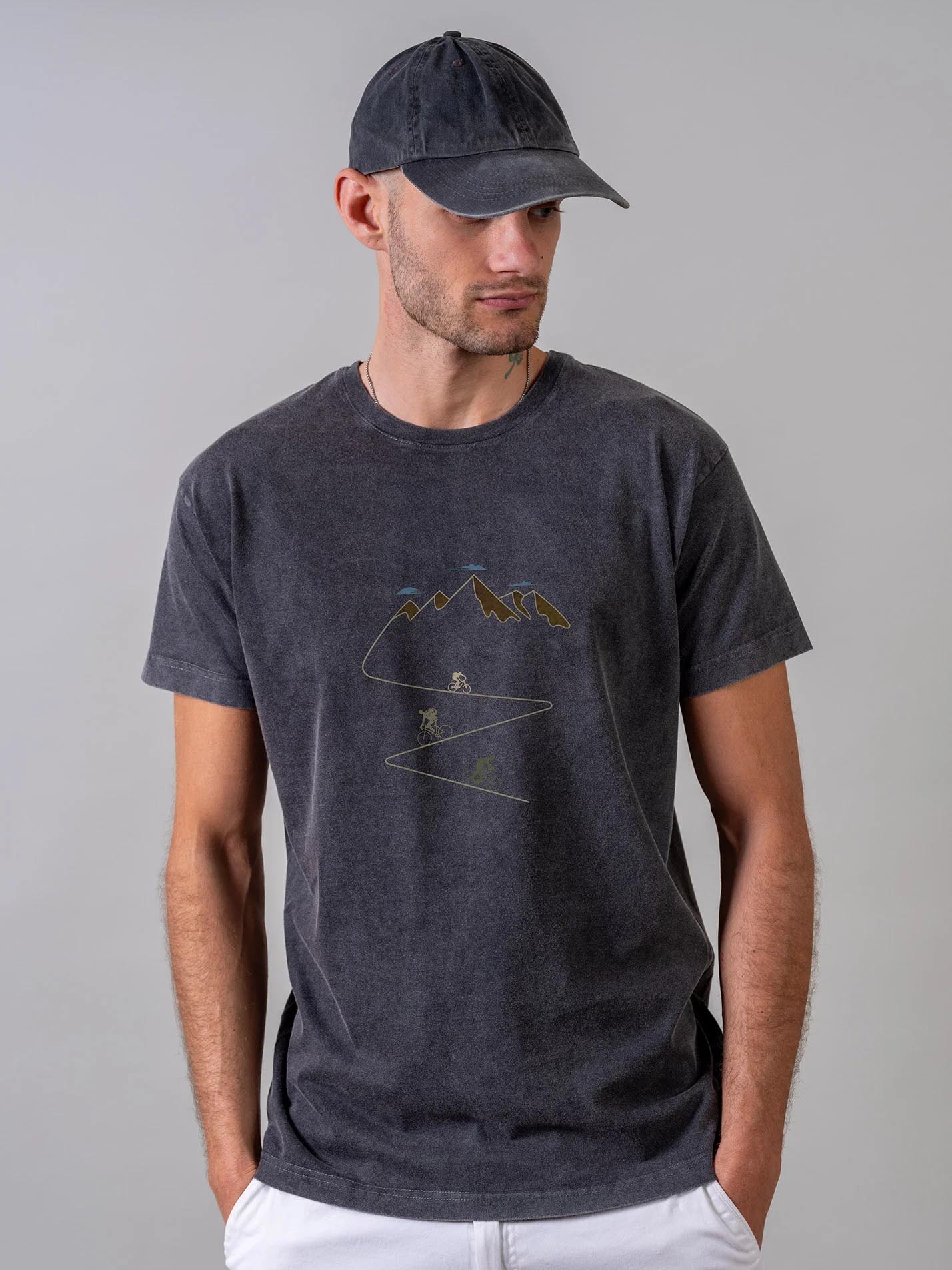 Mountain bike ride - Stonewashed T-Shirts
