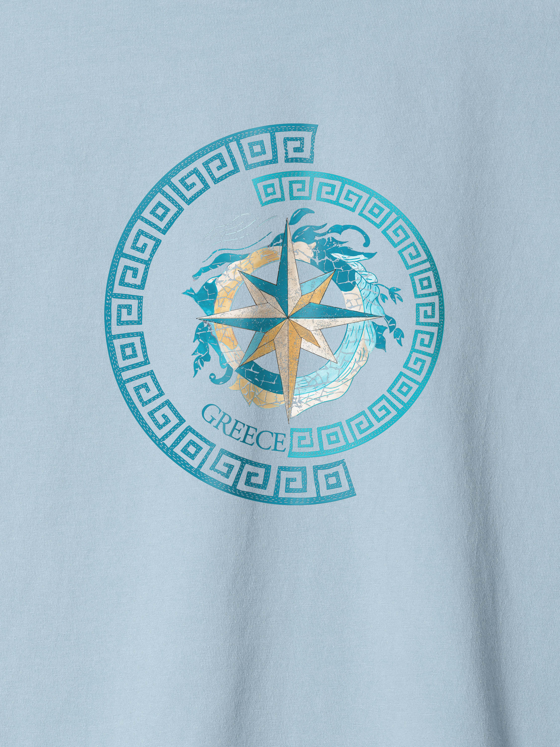 Greek Compass and key pattern - Stonewashed T-Shirts