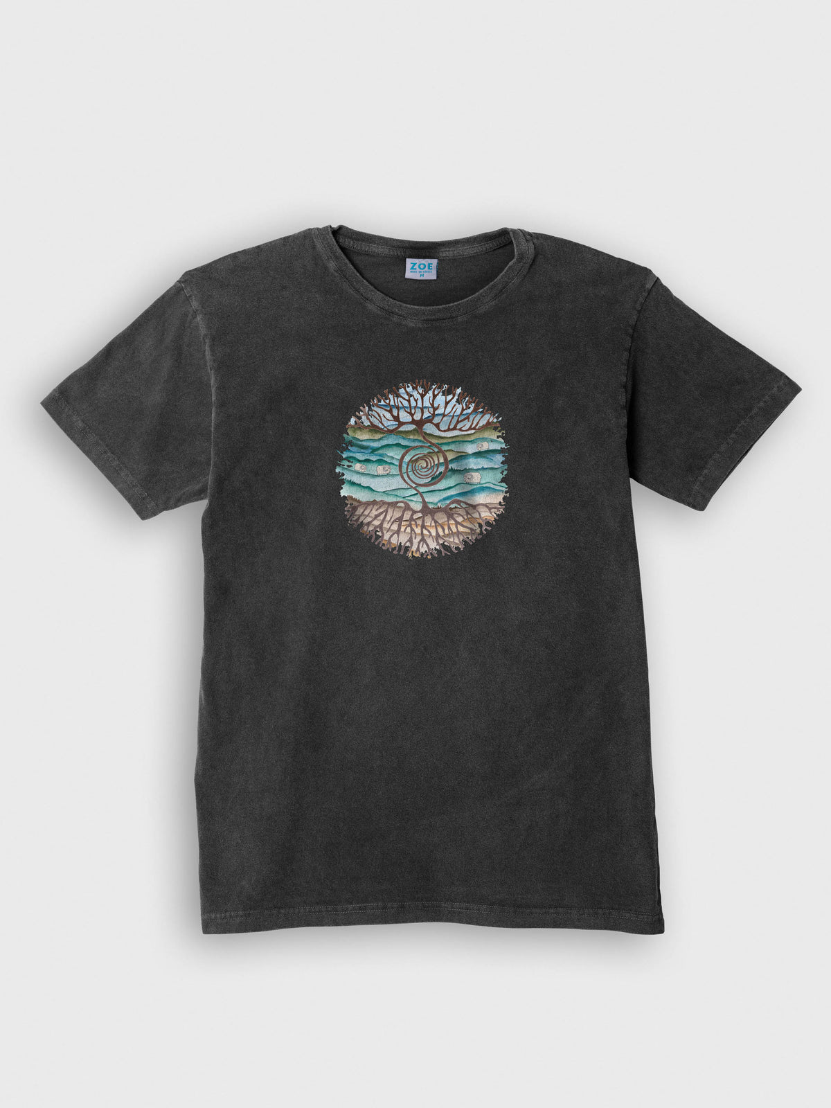 Tree rooted in Cretan landscape - Stonewashed T-Shirts