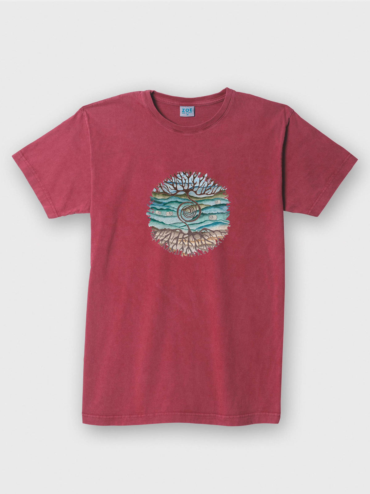 Tree rooted in Cretan landscape - Stonewashed T-Shirts