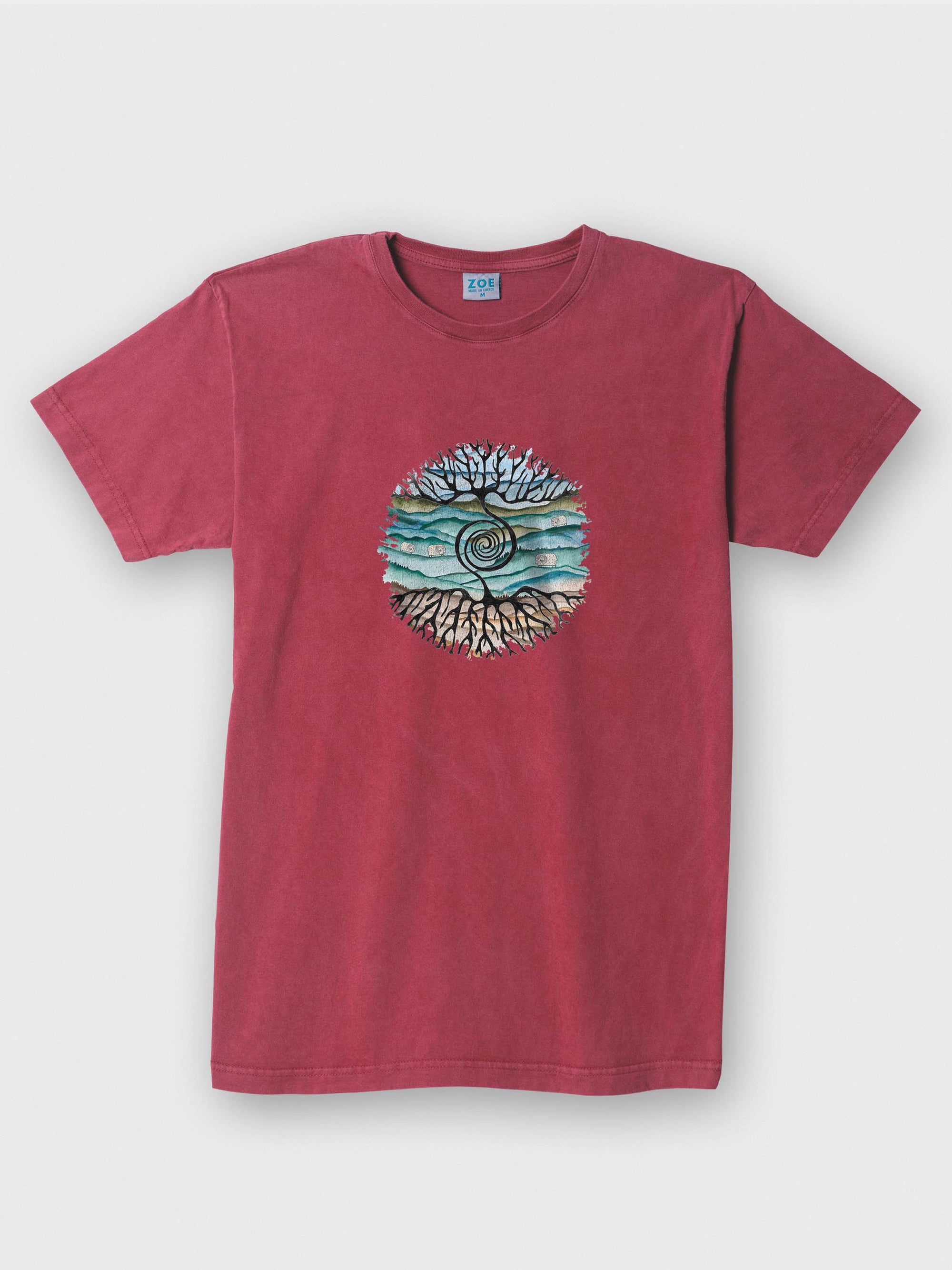Tree rooted in Cretan landscape - Stonewashed T-Shirts