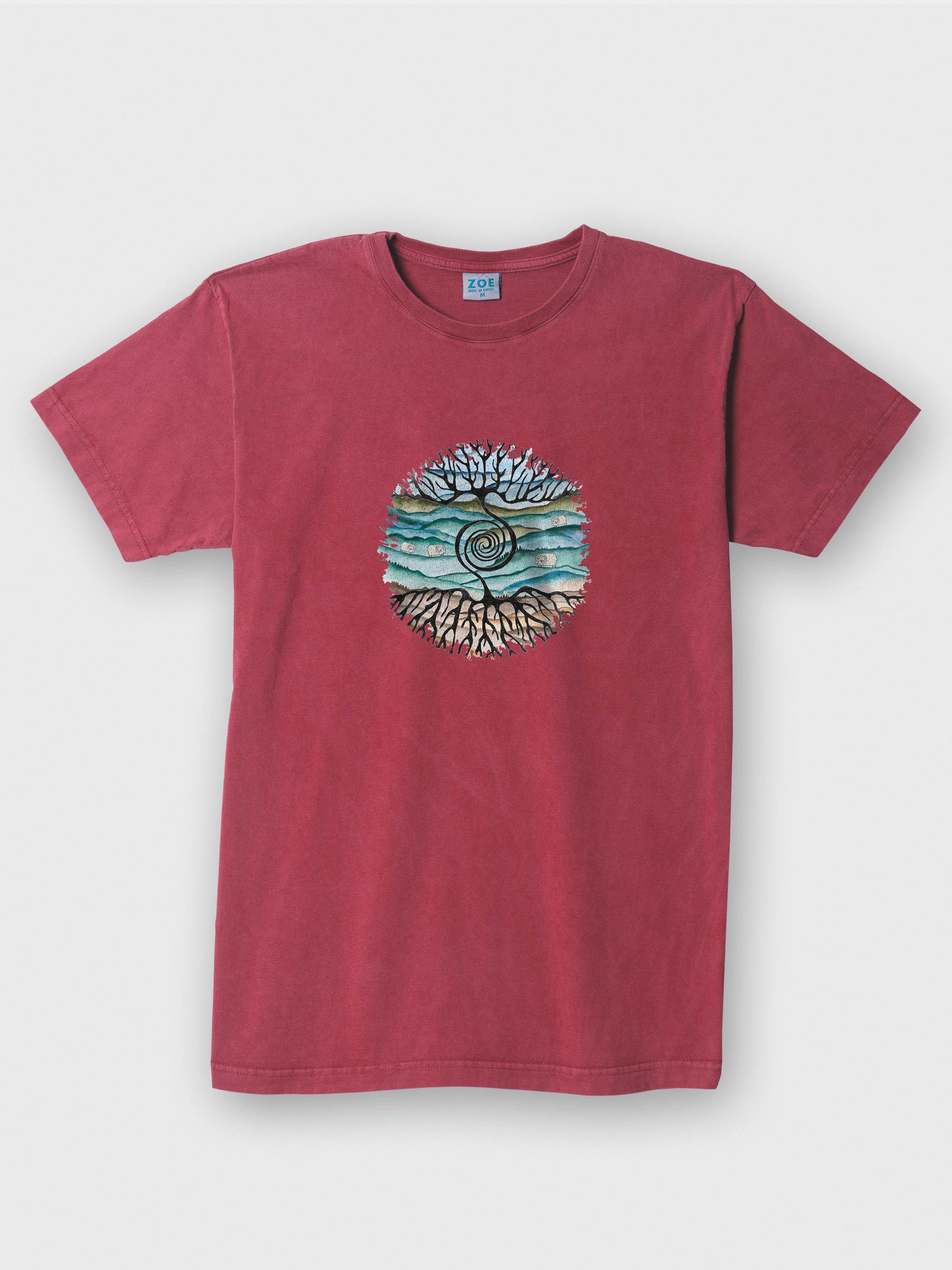 Tree rooted in Cretan landscape - Stonewashed T-Shirts