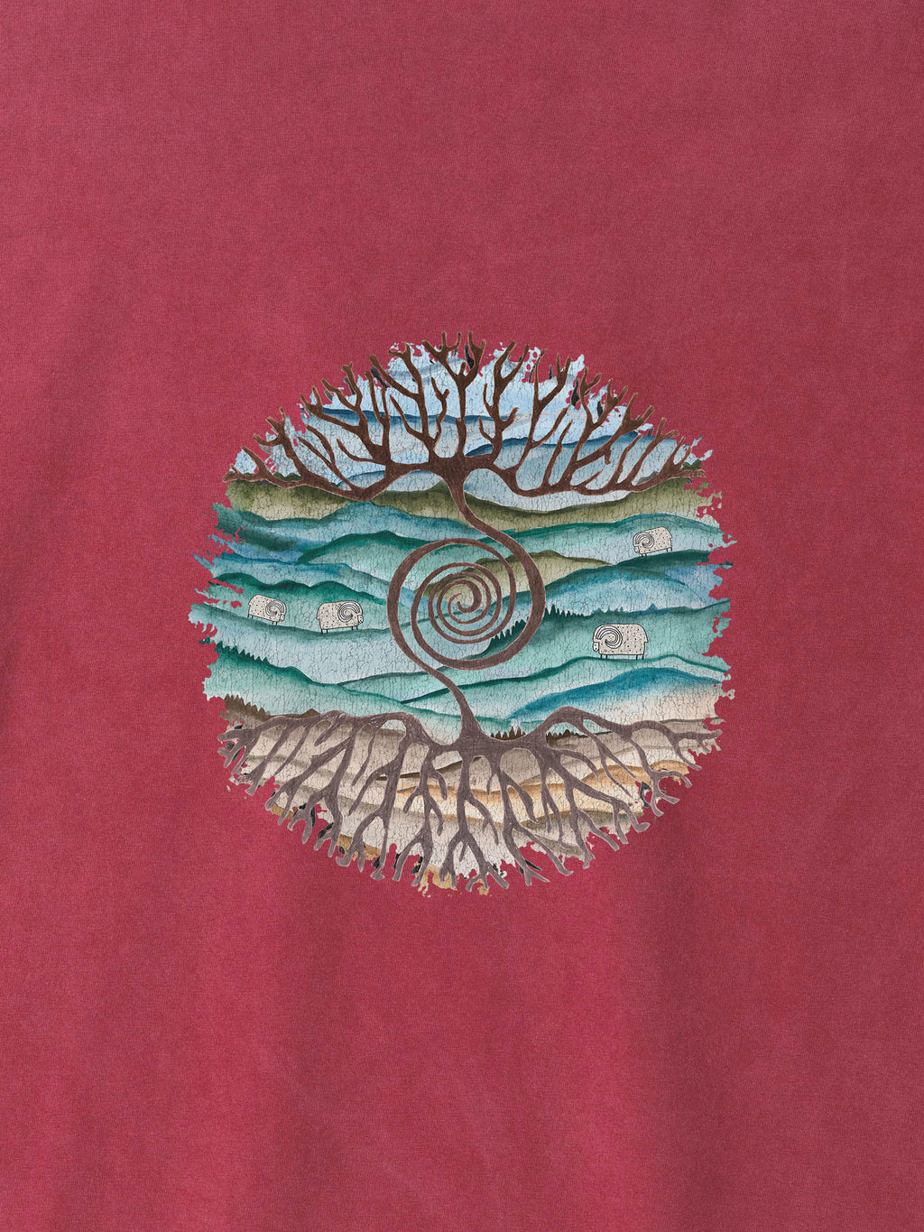 Tree rooted in Cretan landscape - Stonewashed T-Shirts