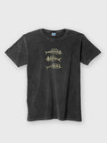 ZOE Midnight Ash T-shirt with three fish bone graphic, Greek cotton, original art