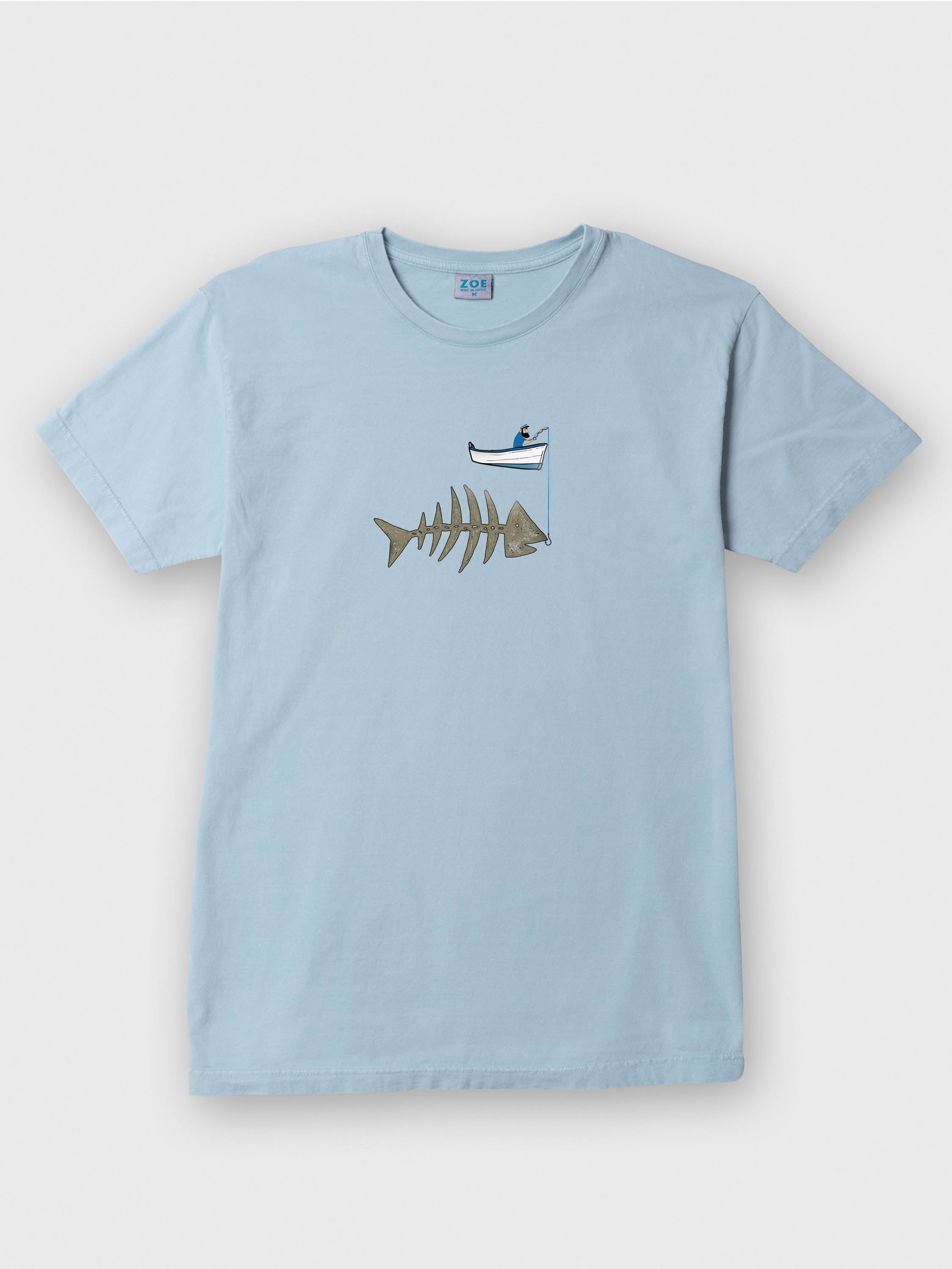 Fishing boat & Fishbone - Stonewashed T-Shirts