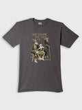 ZOE grey T-shirt with vintage art of three men and 'Watching the time go by Crete' text