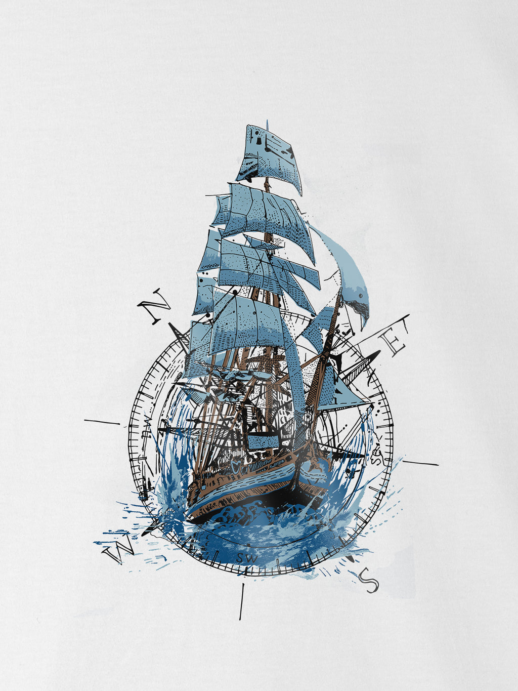 Compass Ship - T-Shirts