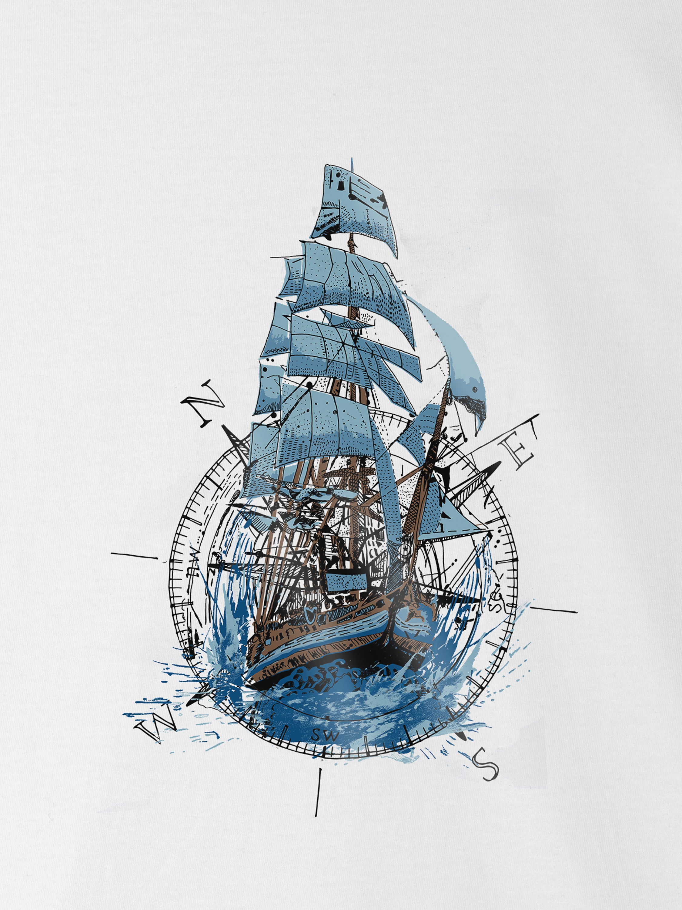 Compass Ship - T-Shirts