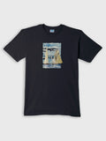 ZOE navy T-shirt with original sailboat artwork, made from premium Greek cotton