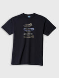 ZOE black T-shirt with original fish art print, made from premium Greek cotton, Crete design