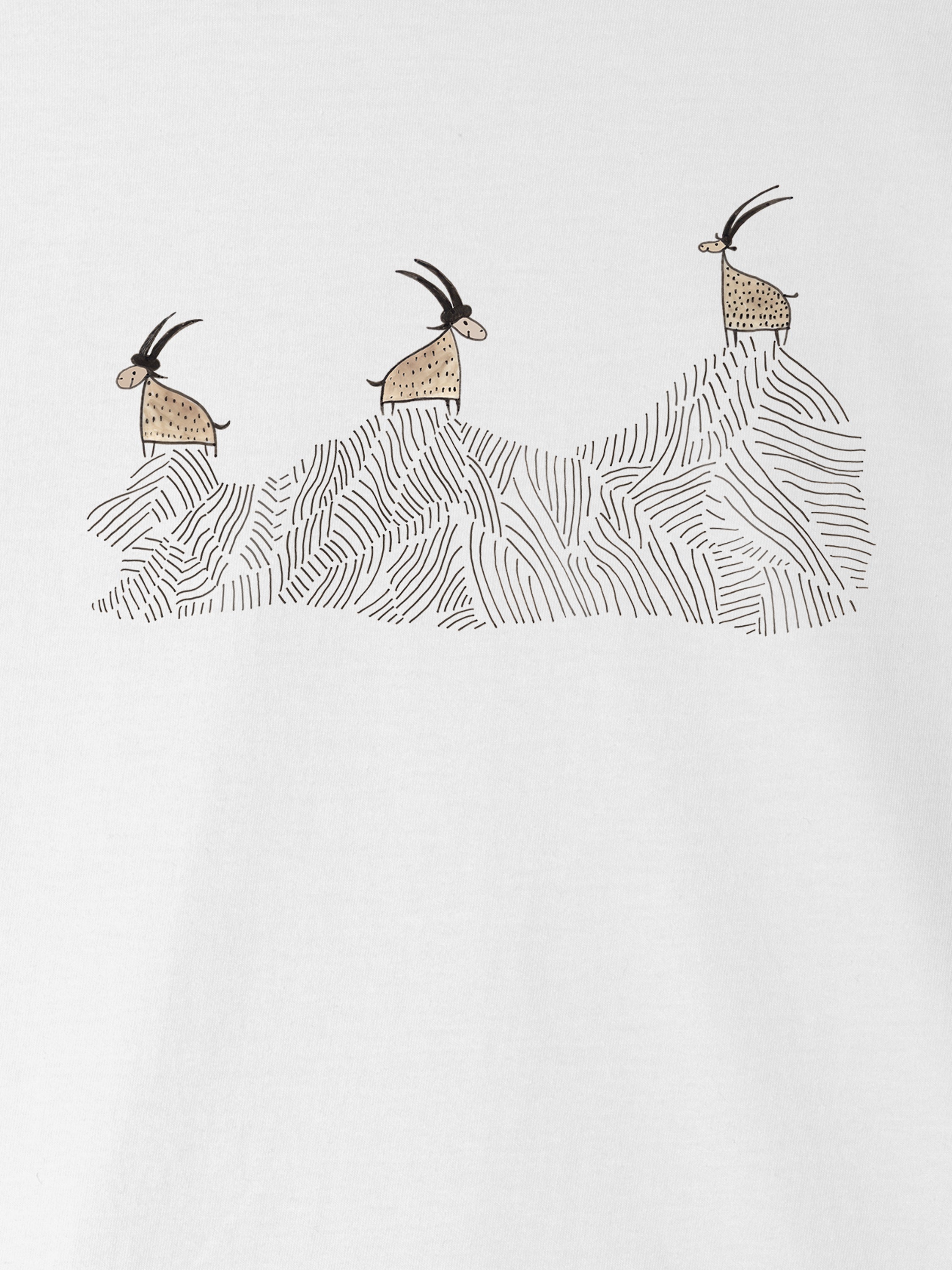 Cretan goats on a jagged ridge - T-Shirts