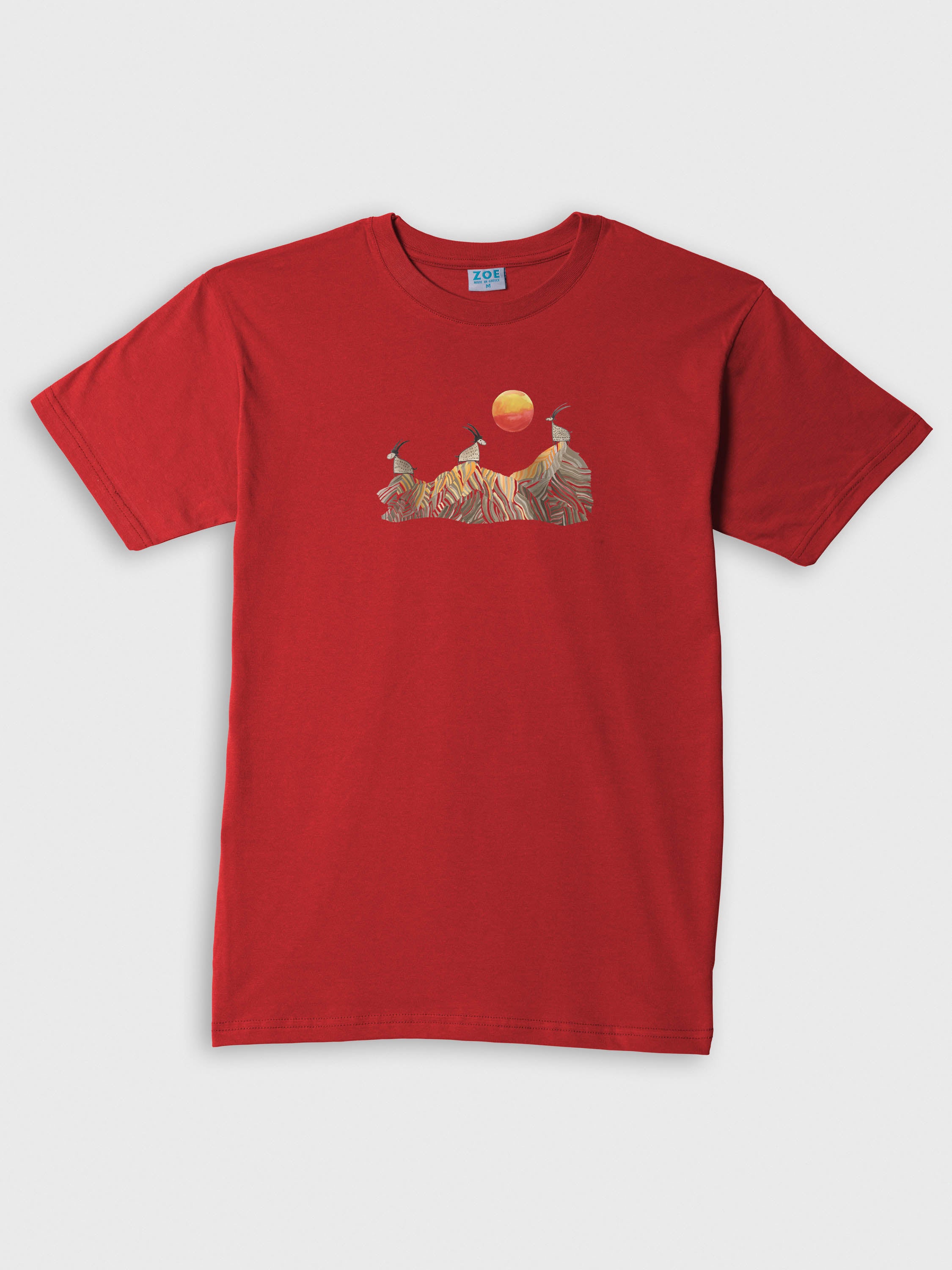 Cretan goats on a jagged ridge - T-Shirts