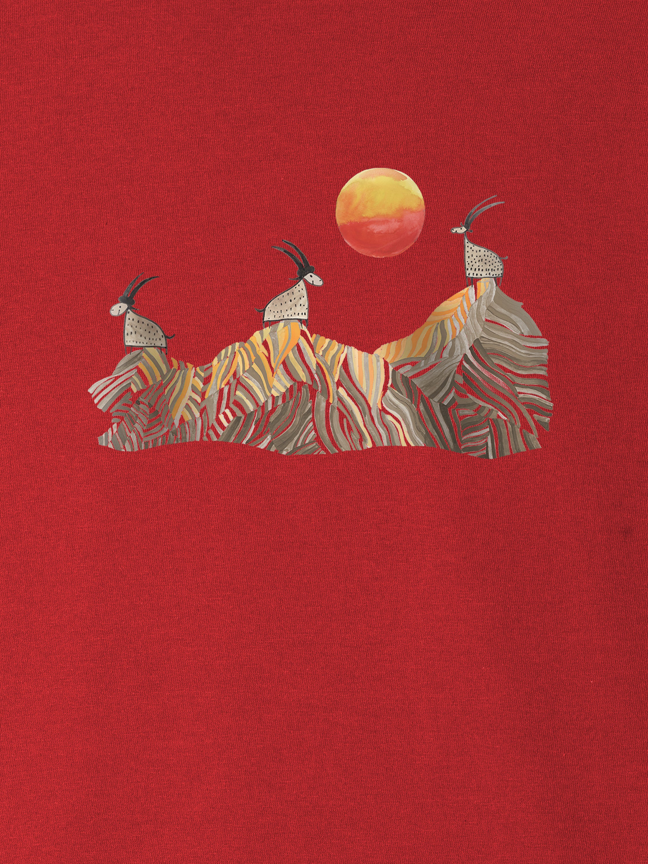 Cretan goats on a jagged ridge - T-Shirts