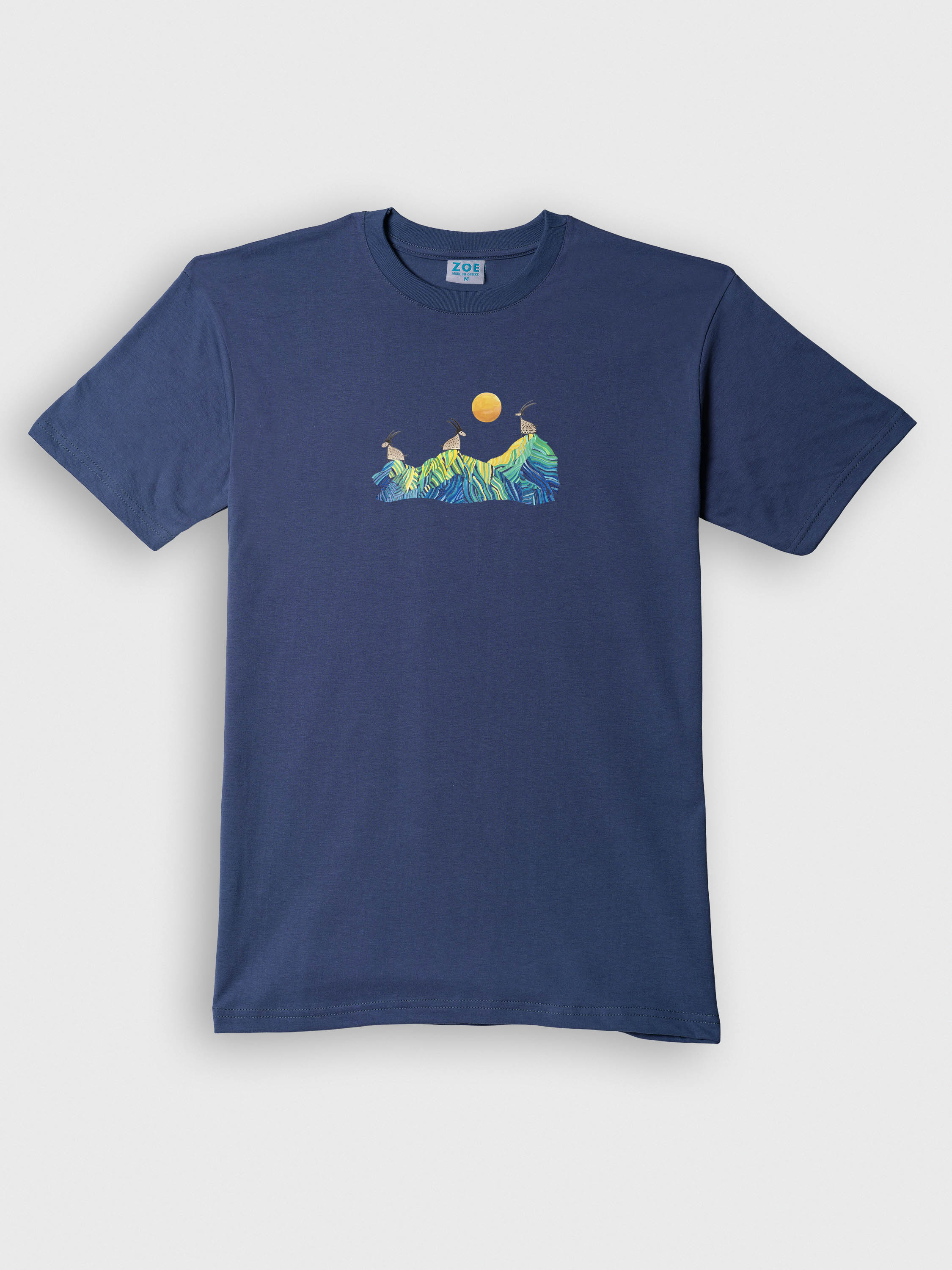 Cretan goats on a jagged ridge - Stonewashed T-Shirts