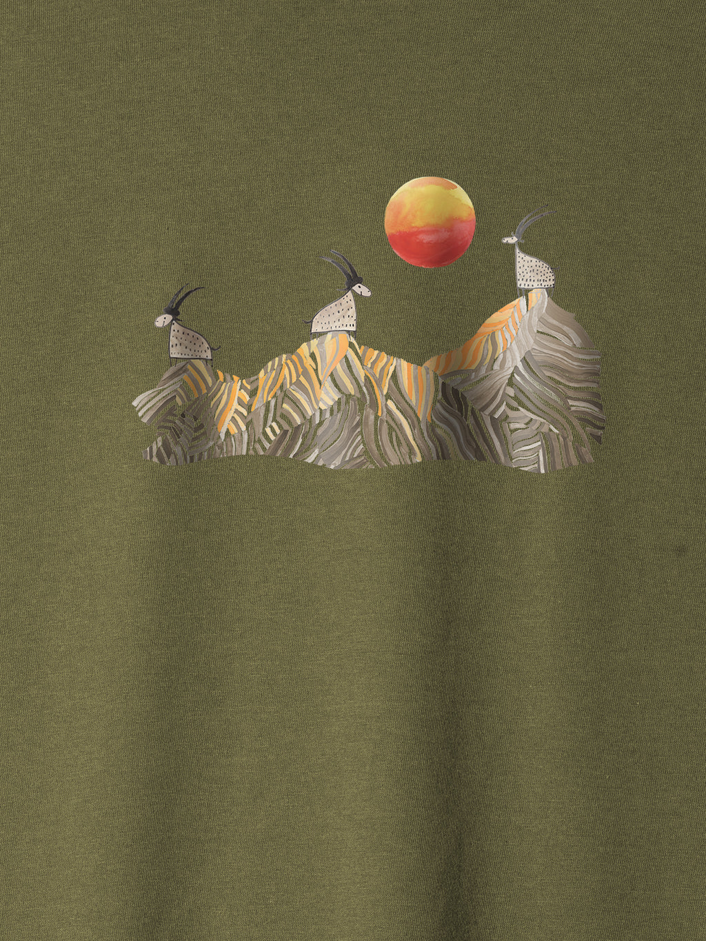 Cretan goats on a jagged ridge - T-Shirts