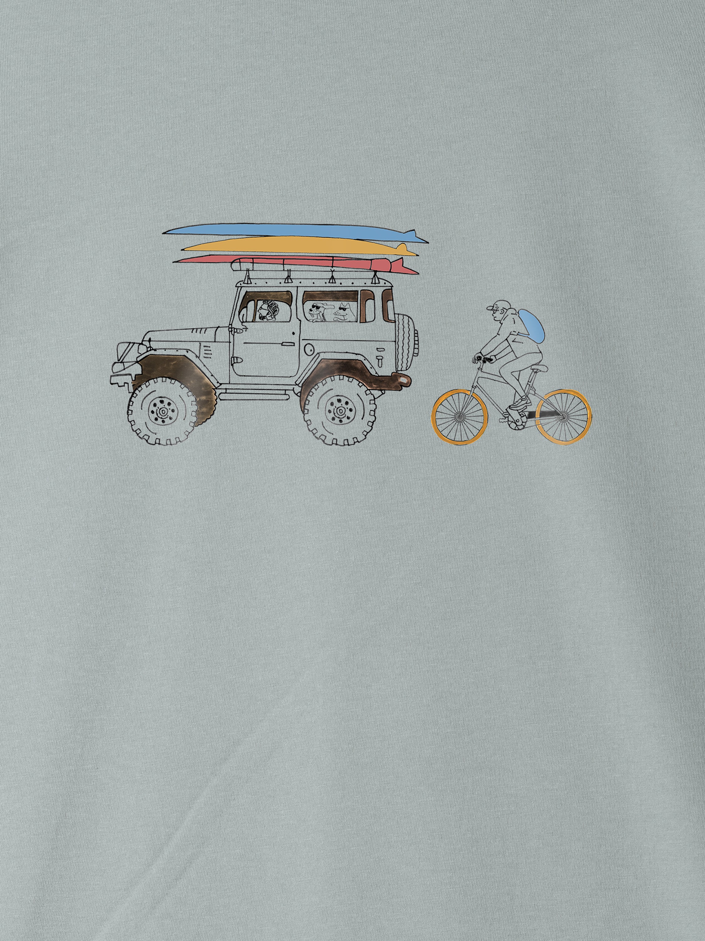 Surf Jeep & Cyclist  - T-Shirts