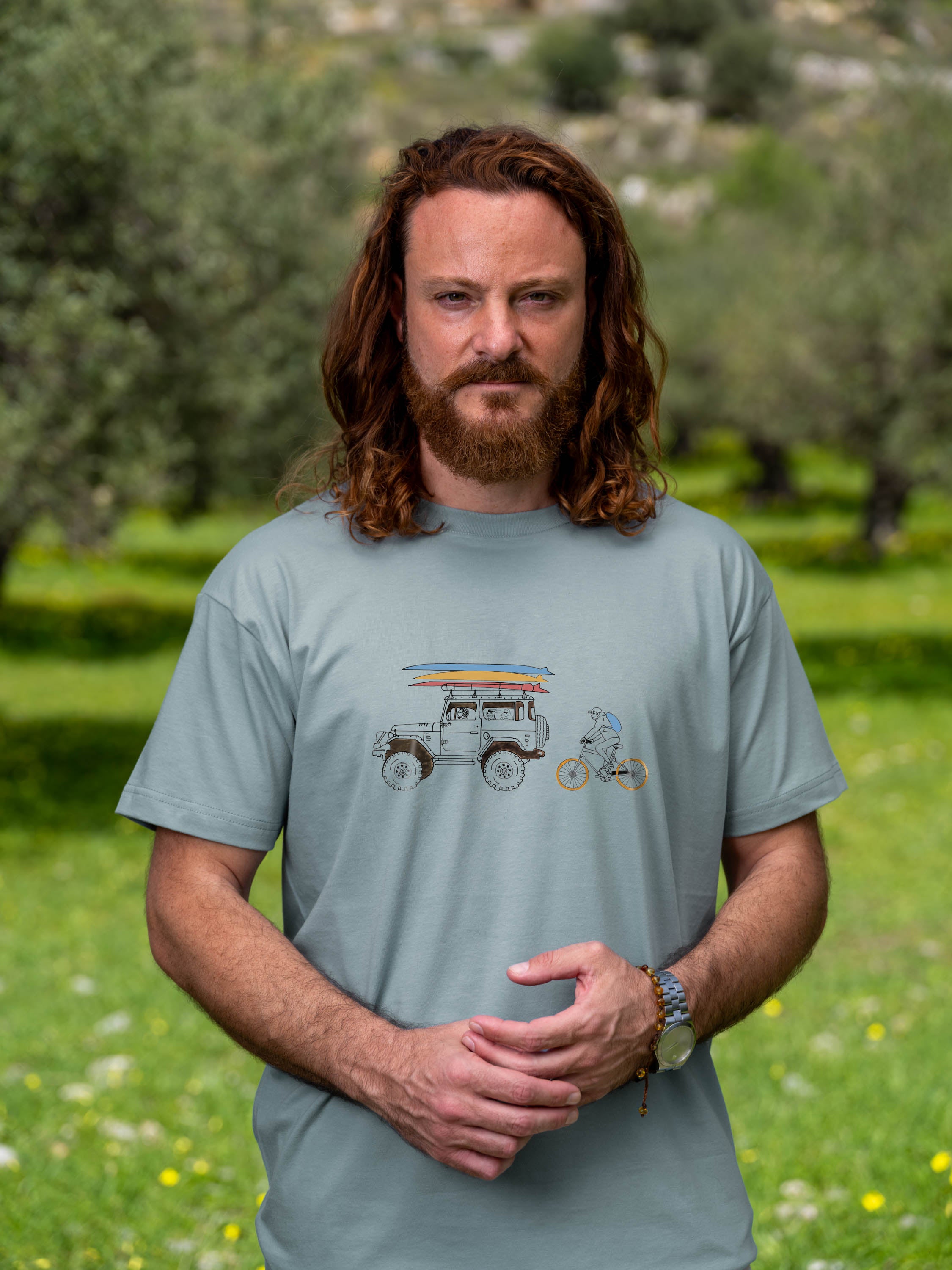 Surf Jeep & Cyclist  - T-Shirts